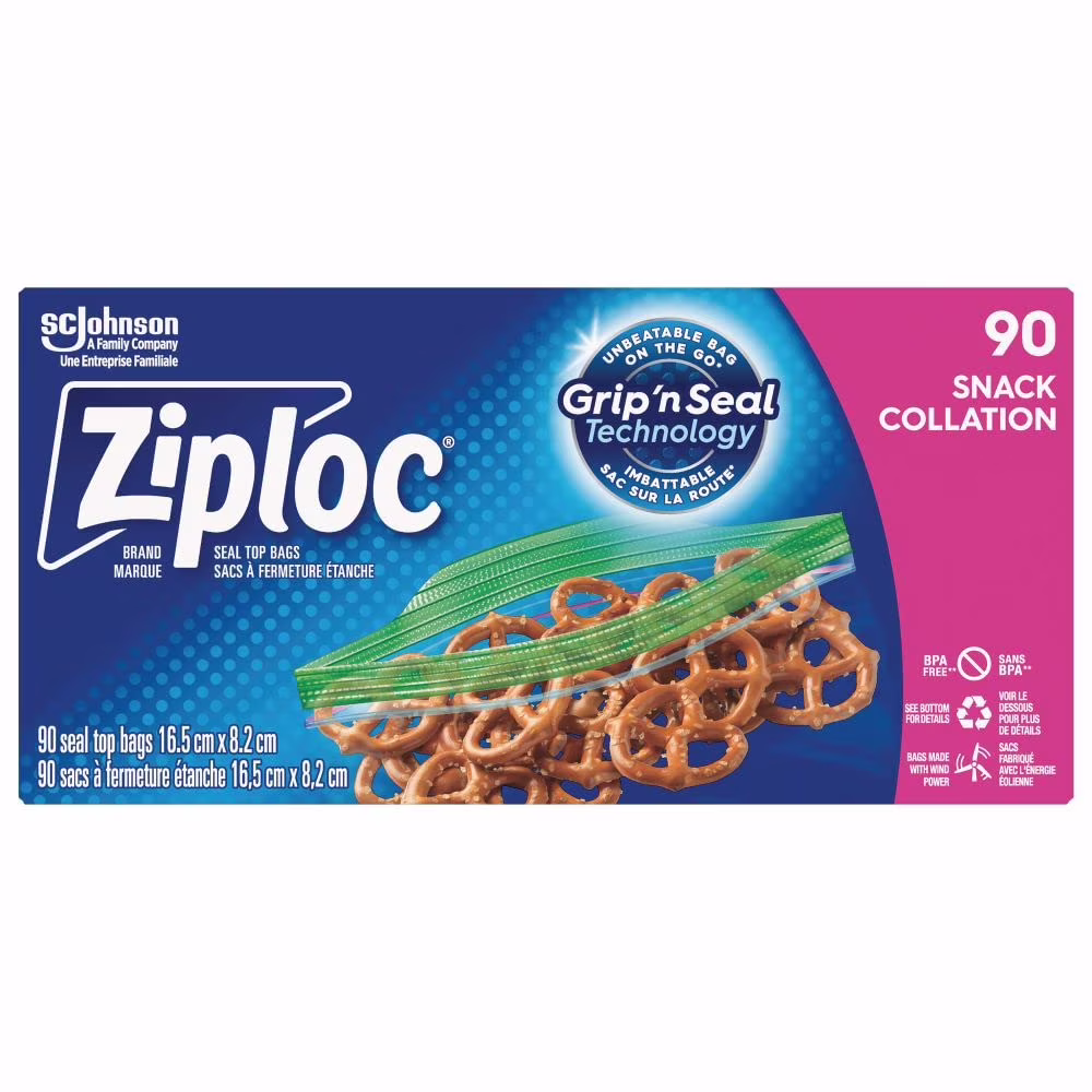 Ziploc Snack Bags, 90 Ct