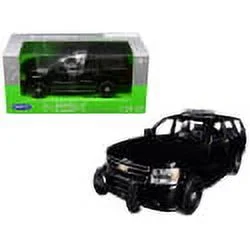 Welly 22509WEP-BK 2008 Chevrolet Tahoe Unmarked Police Version Black 1-24-1-27 Diecast Model Car