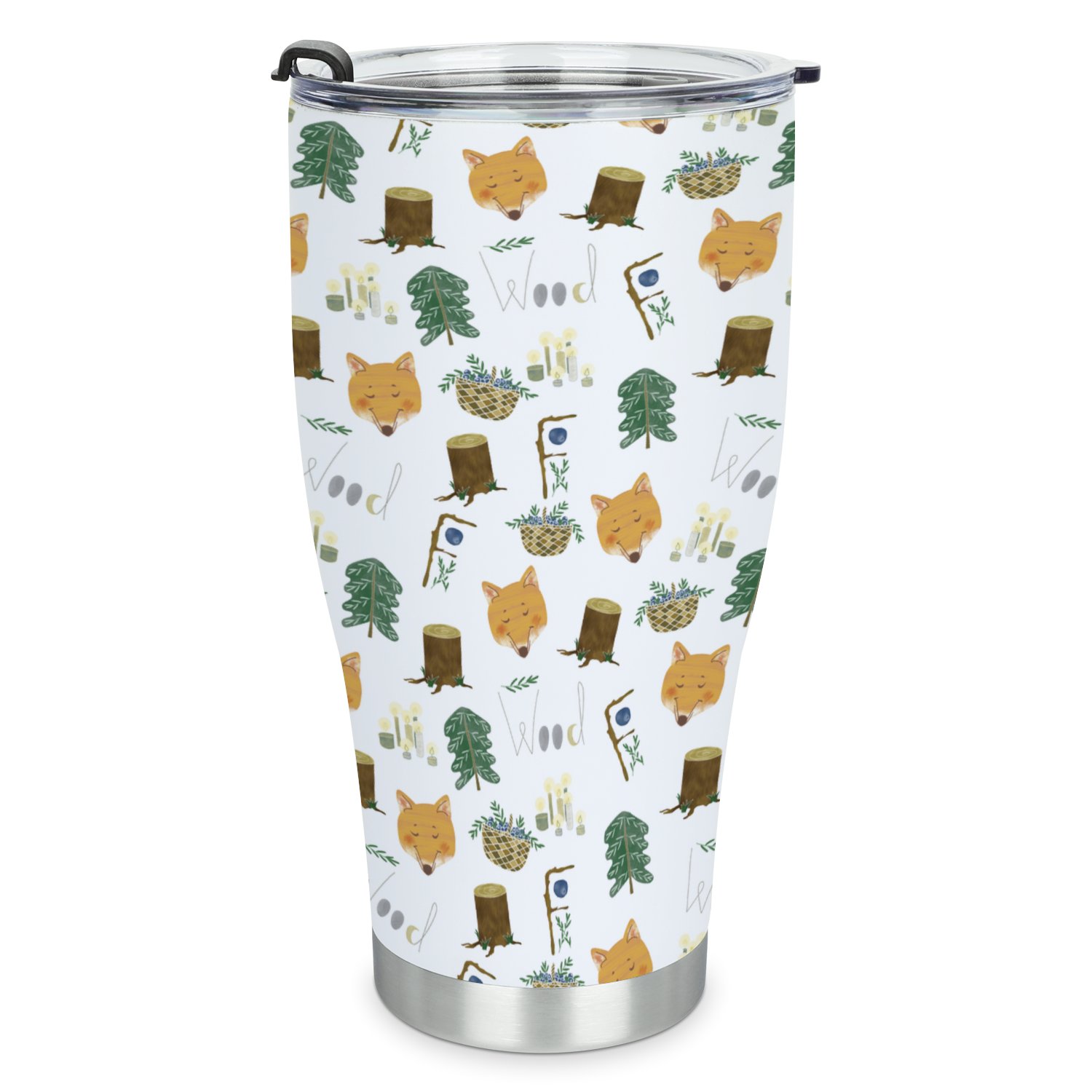 Hidove Stainless Steel Tumbler, Fox Face 30oz Leak Proof & Stainless Steel Bottle for Hot & Cold Drinks - Coffee Travel Mug, Water Metal Canteen, Thermal Cup