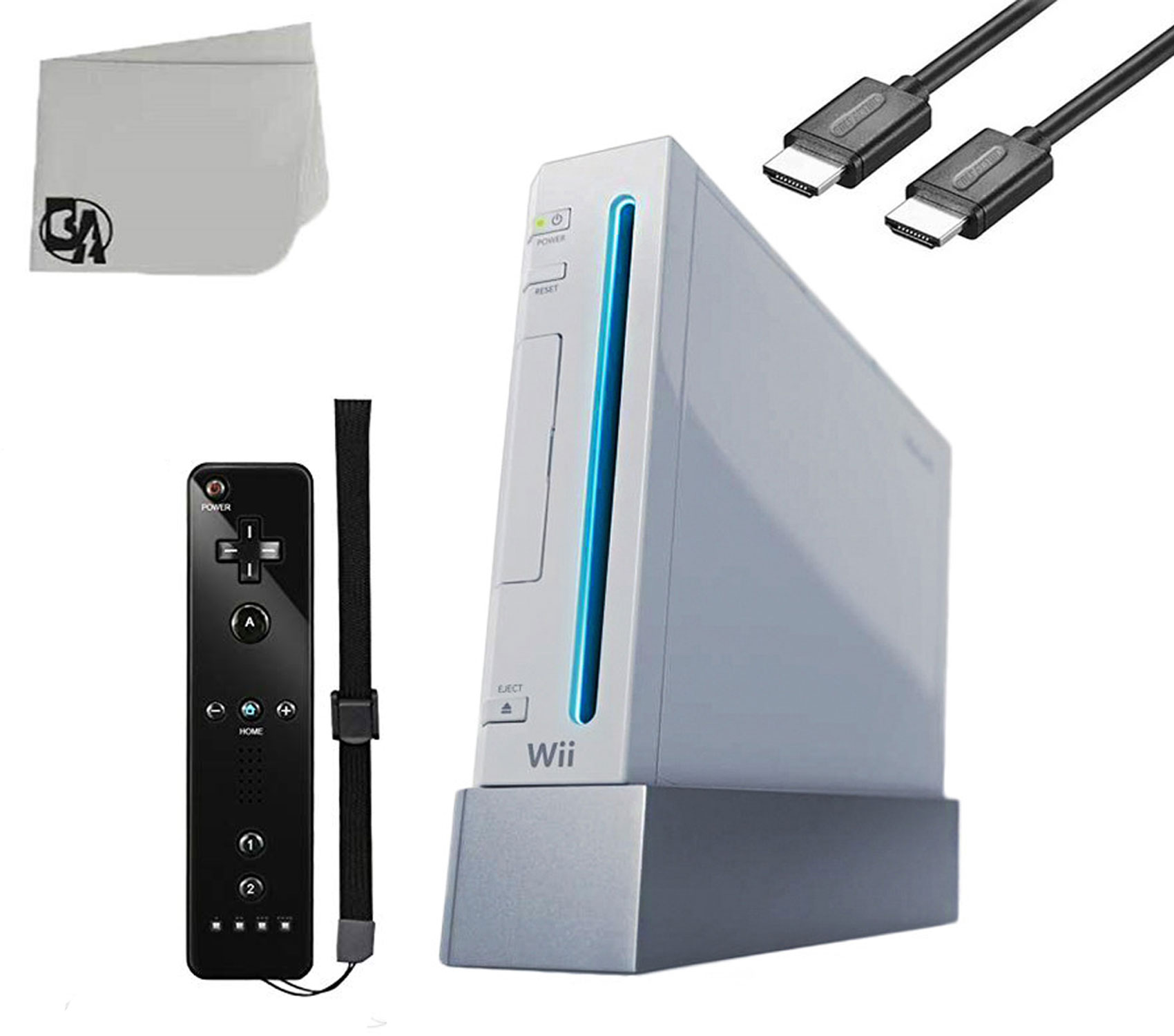 Immerse Yourself in Gaming Wii Console White With Wii Remote Controller, Wireless Gamepad, Silicone Case Black HDMI Cable BOLT AXTION Bundle Like New