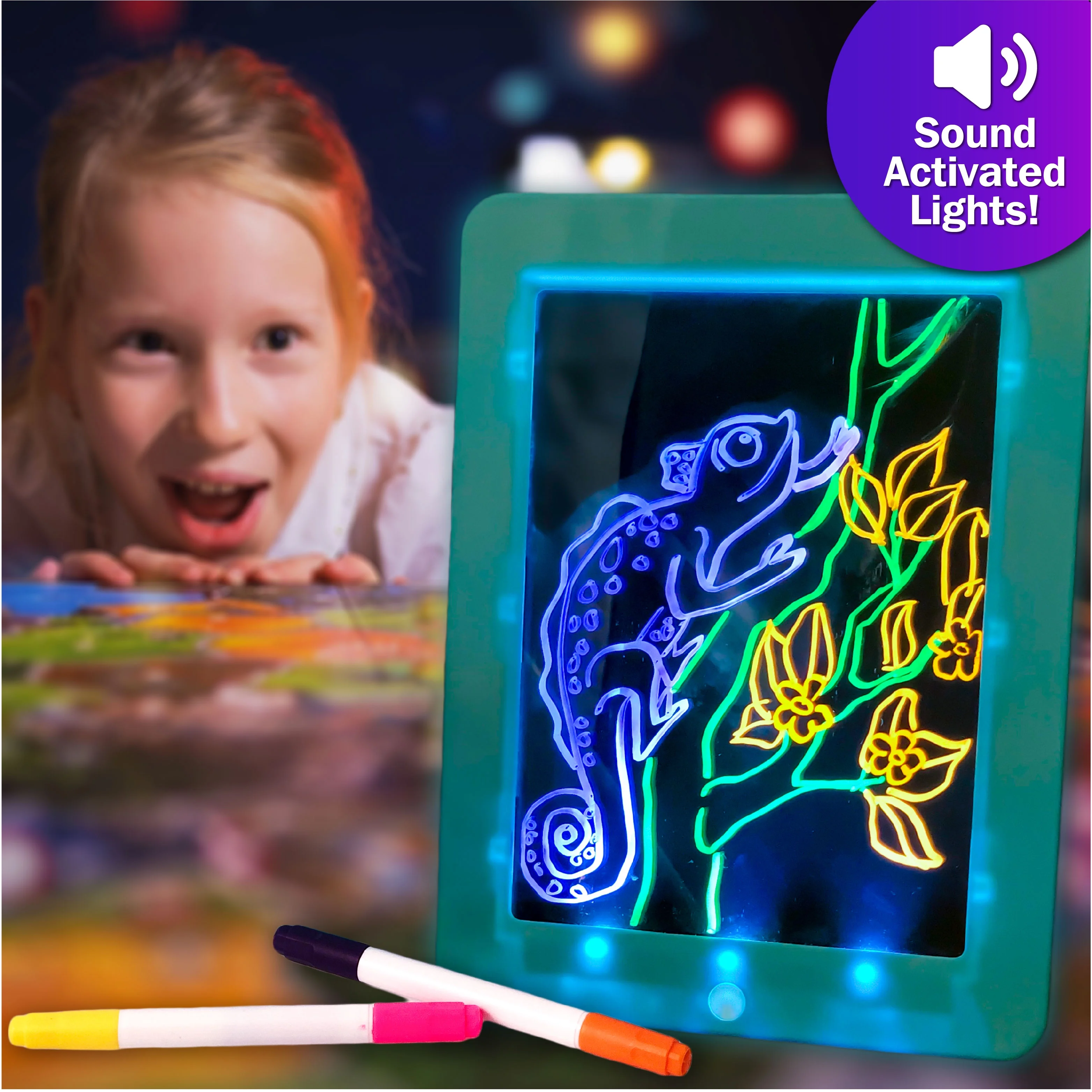Disco Scribble - Light-up Sound Activated Drawing Board - Purple