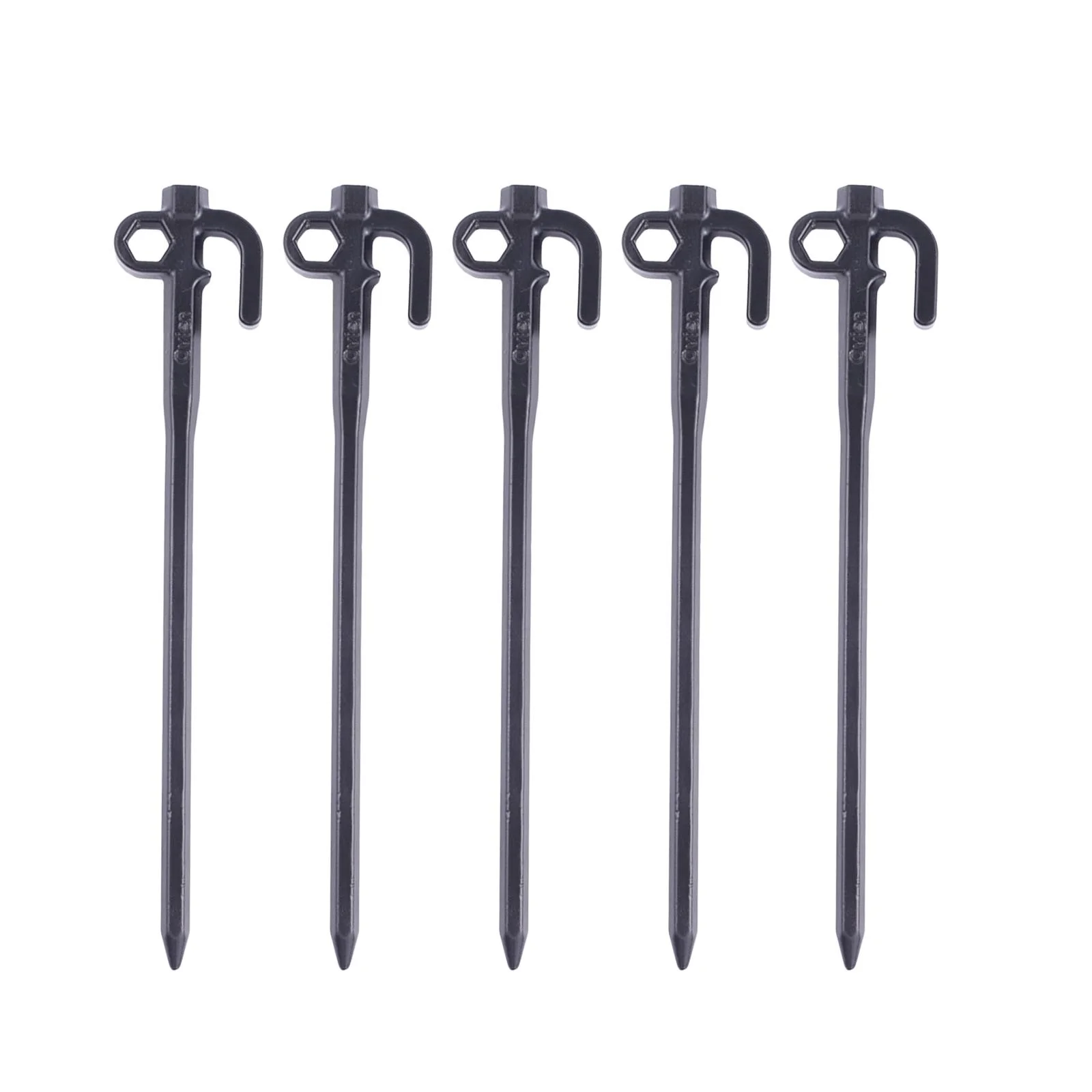 5x Steel Tent Stakes Pegs, Camping Tent Nails Tarp Hammocks Inflexible Outdoor Shade Tent Sand Anchor Nail, Tent Stakes for Snowfield Car Rocks 20cm