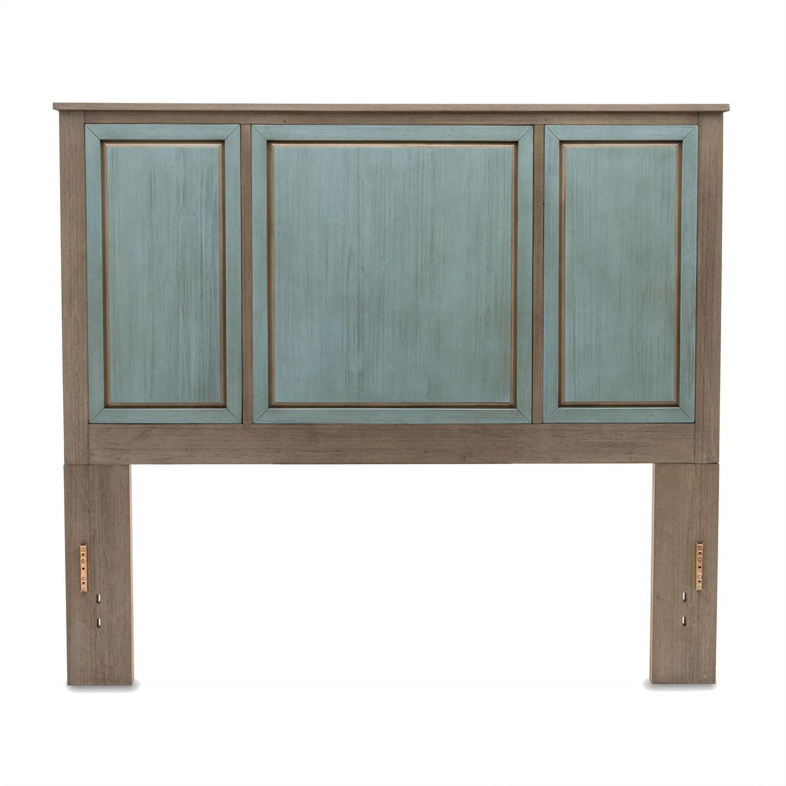 Sanibel Blue Grey Solid Wood Coastal Modern Queen Headboard