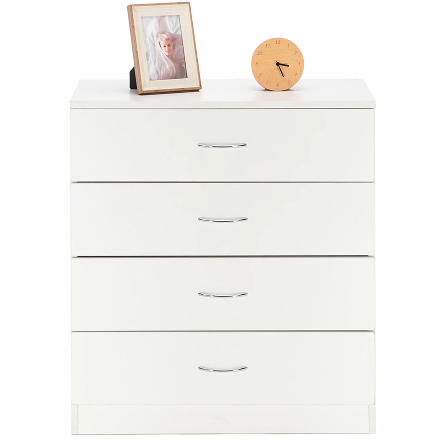 uhomepro 4-Drawer Dresser, White Dresser for Bedroom, Modern Dresser Chest Organizer with 4 Drawers for Living Room, Bedroom, Entryway, Closet