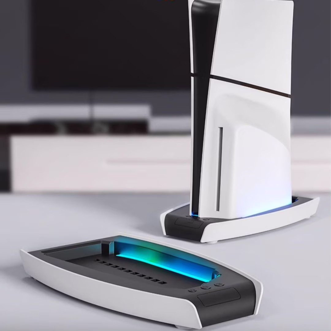 Frusde for PS5 Slim Host Streamer Stand Base Bracket with RBG Light Holder Accessories