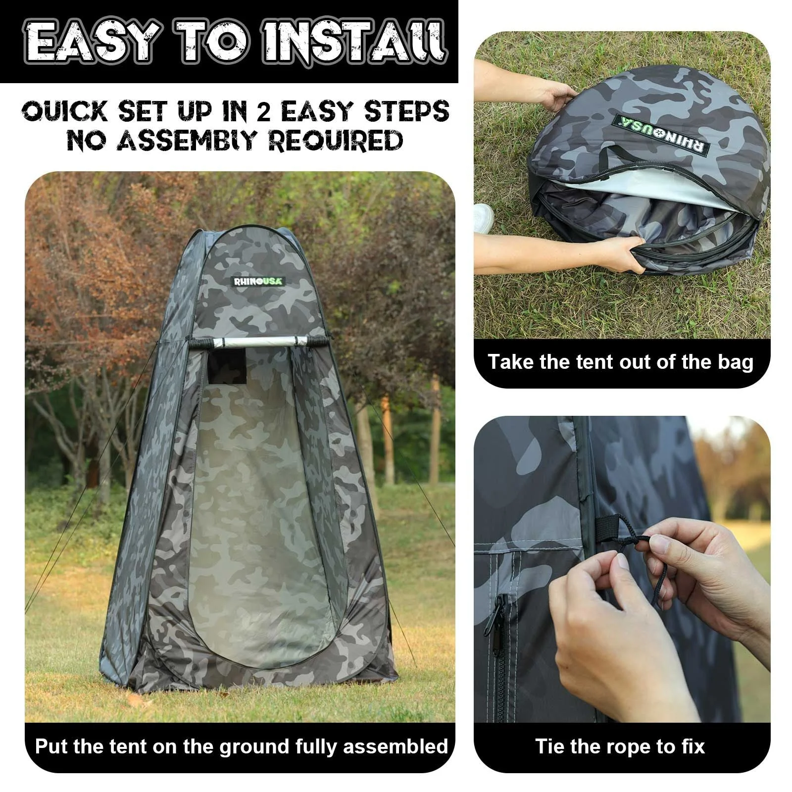 Rhino USA Portable Pop up Privacy Changing Tent for Any Outdoor Adventure (7.4 lb, 24 in)