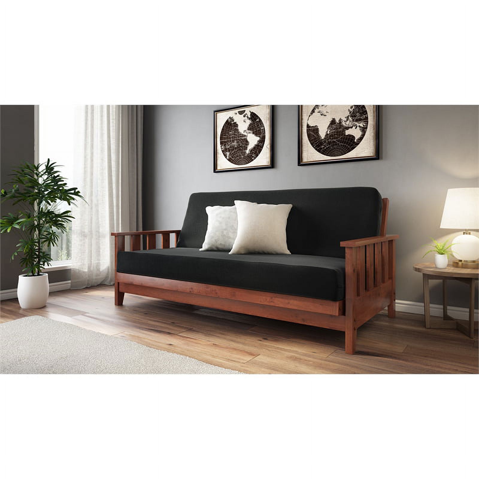 Full Size All Wood Canby Futon Package in Warm Cherry Finish