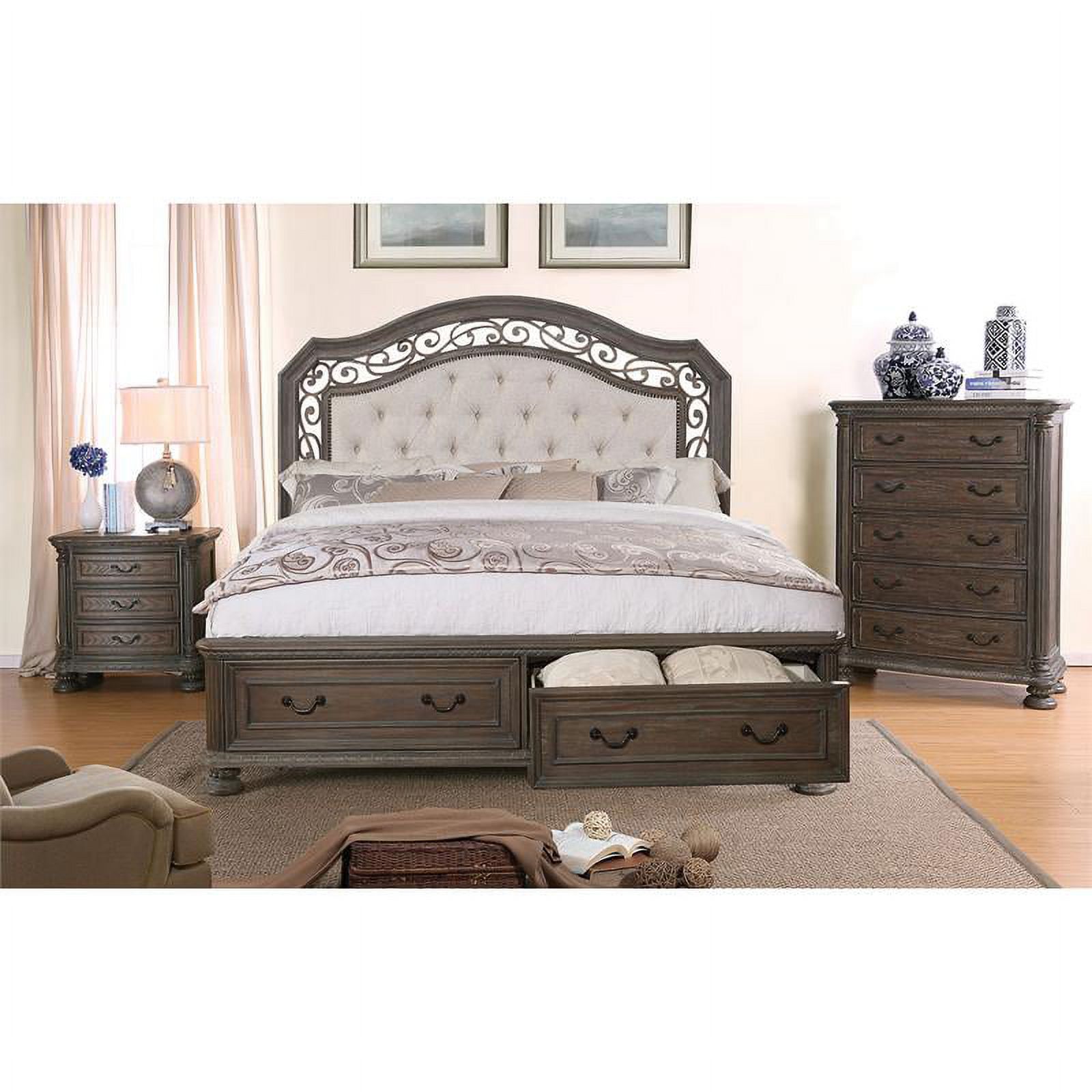 Bowery Hill 5-Drawer Traditional Wood Chest in Rustic Natural Tone