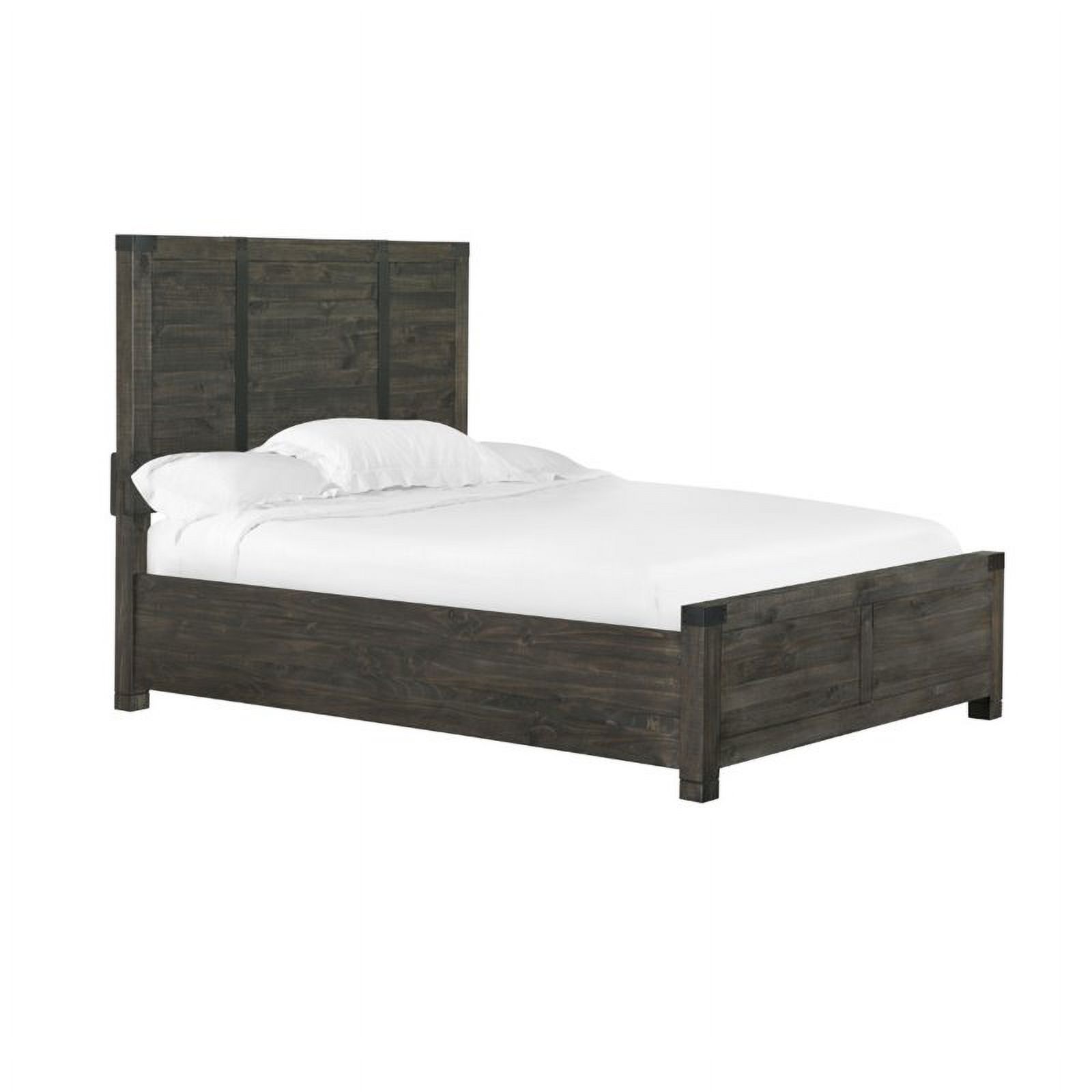 Bowery Hill Farmhouse styled Metal Queen Panel Bed in Gray Finish