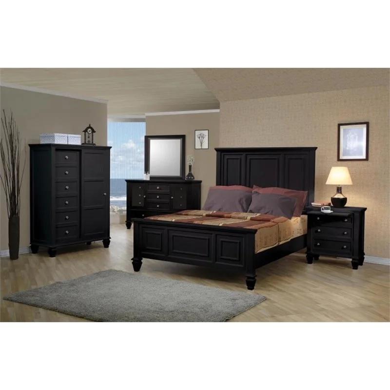 Sandy Beach Bedroom Set with High Headboard