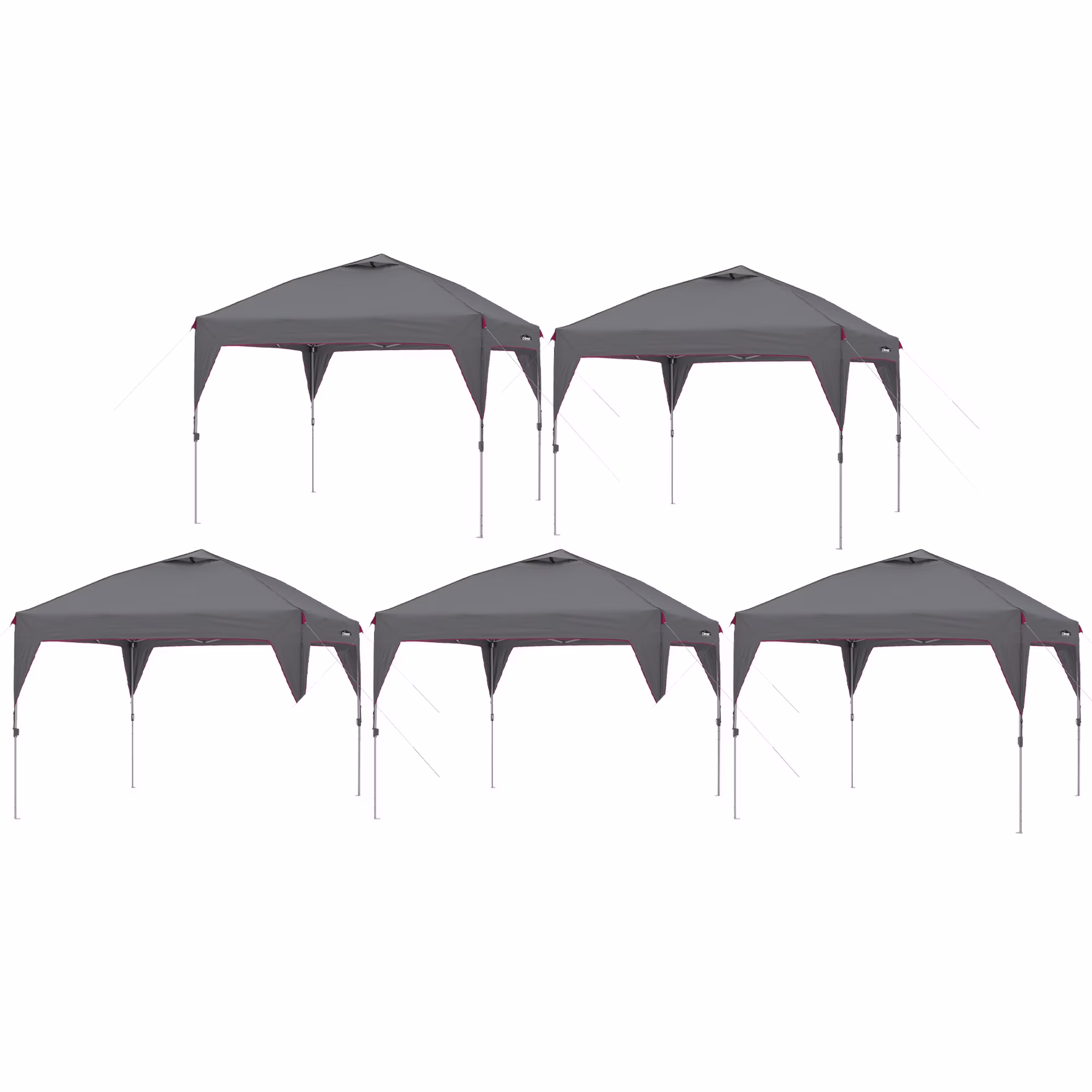 CORE Instant 10-Foot Outdoor Pop-Up Canopy Shelter Tent, Gray (5 Pack)