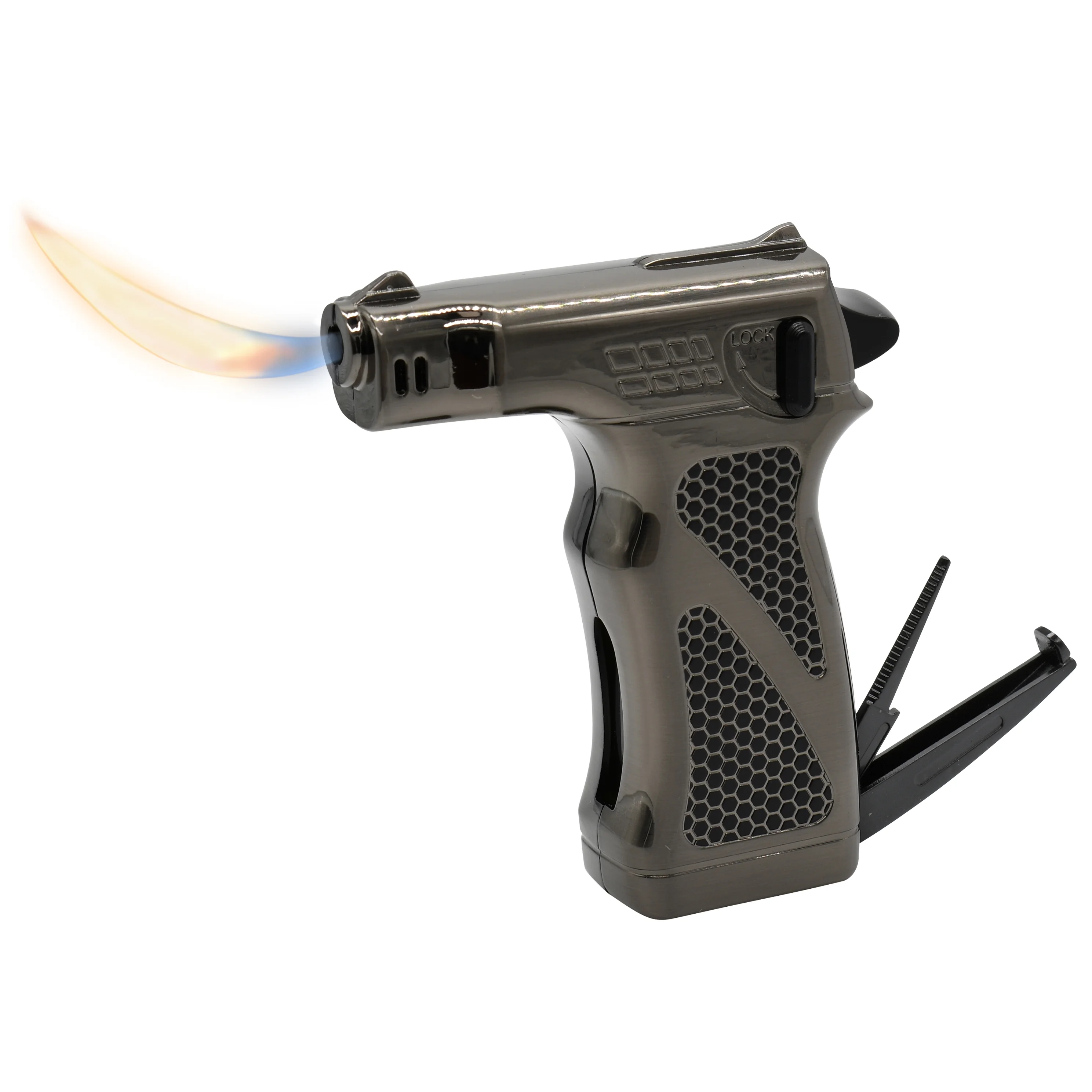 Dissim Hammer Butane Lighter – Refillable, Flame Adjustable, and designed for Candles, Camping, Grilling, and More