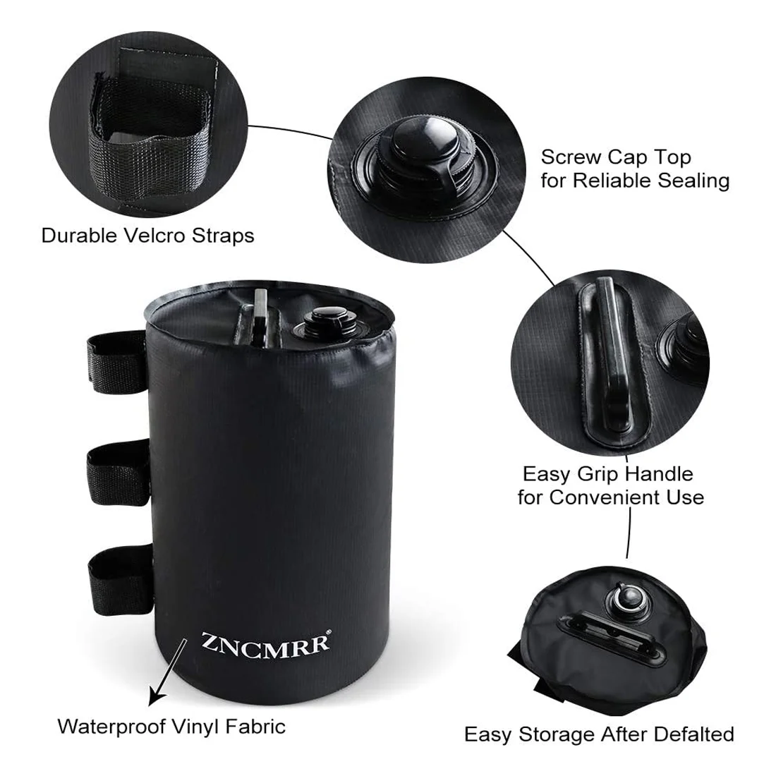 ZNCMRR Canopy Water Weight Bag,Pop Up Tent Leg Weight Set of 4,Black
