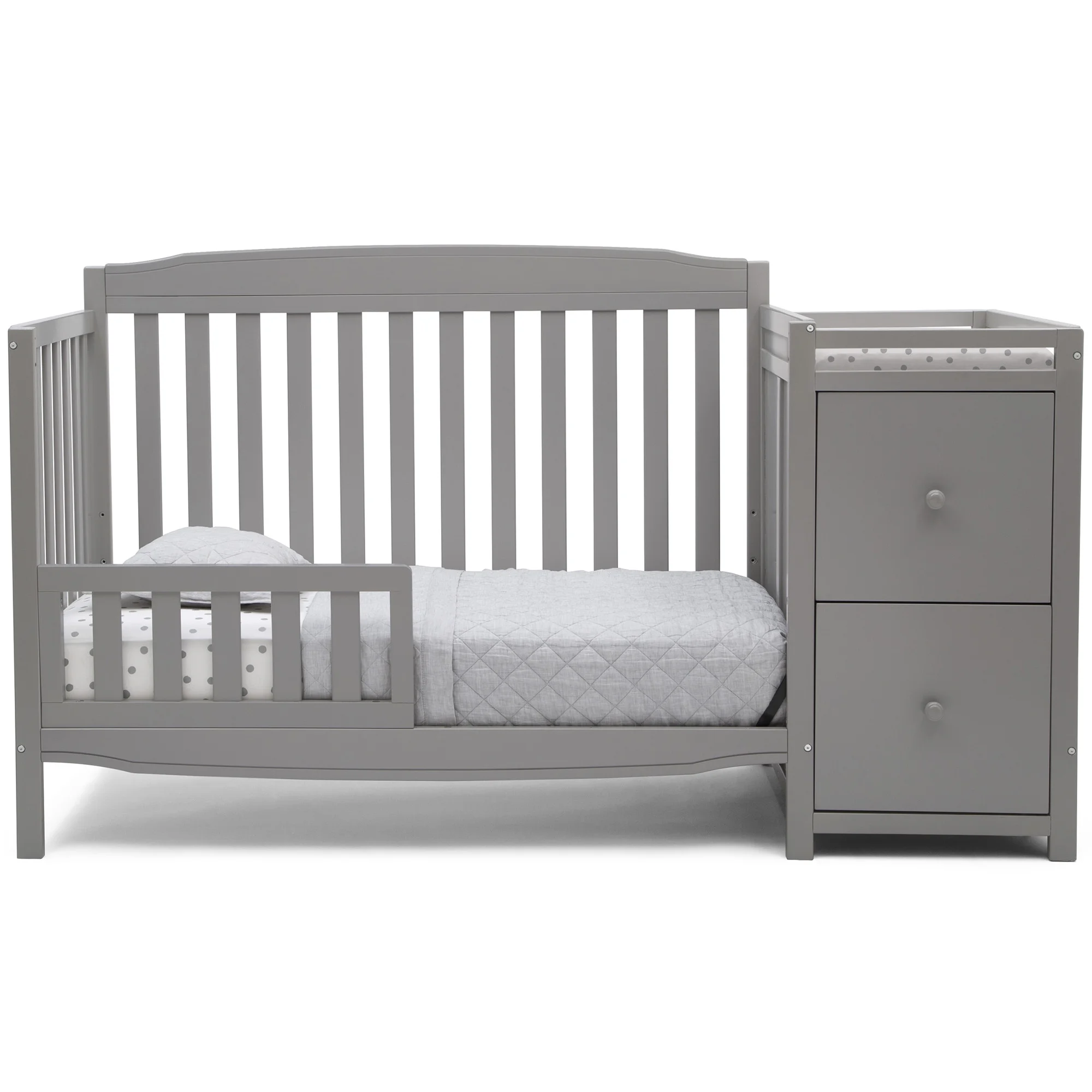 Delta Children Mason 6-in-1 Convertible Crib and Changer, Gray