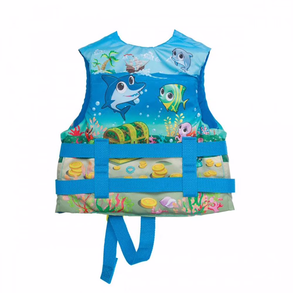 Airhead Ocean Treasure Kids 30-50 Lb Zippered Childrens Life Vest Jacket, Blue