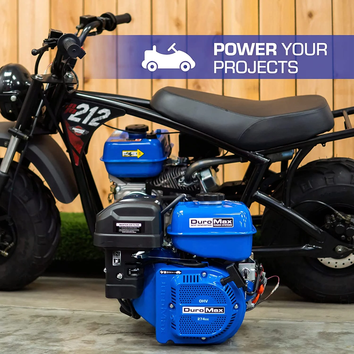 DuroMax XP9HPE 274cc 25mm Shaft Recoil Electric Start Gasoline Engine