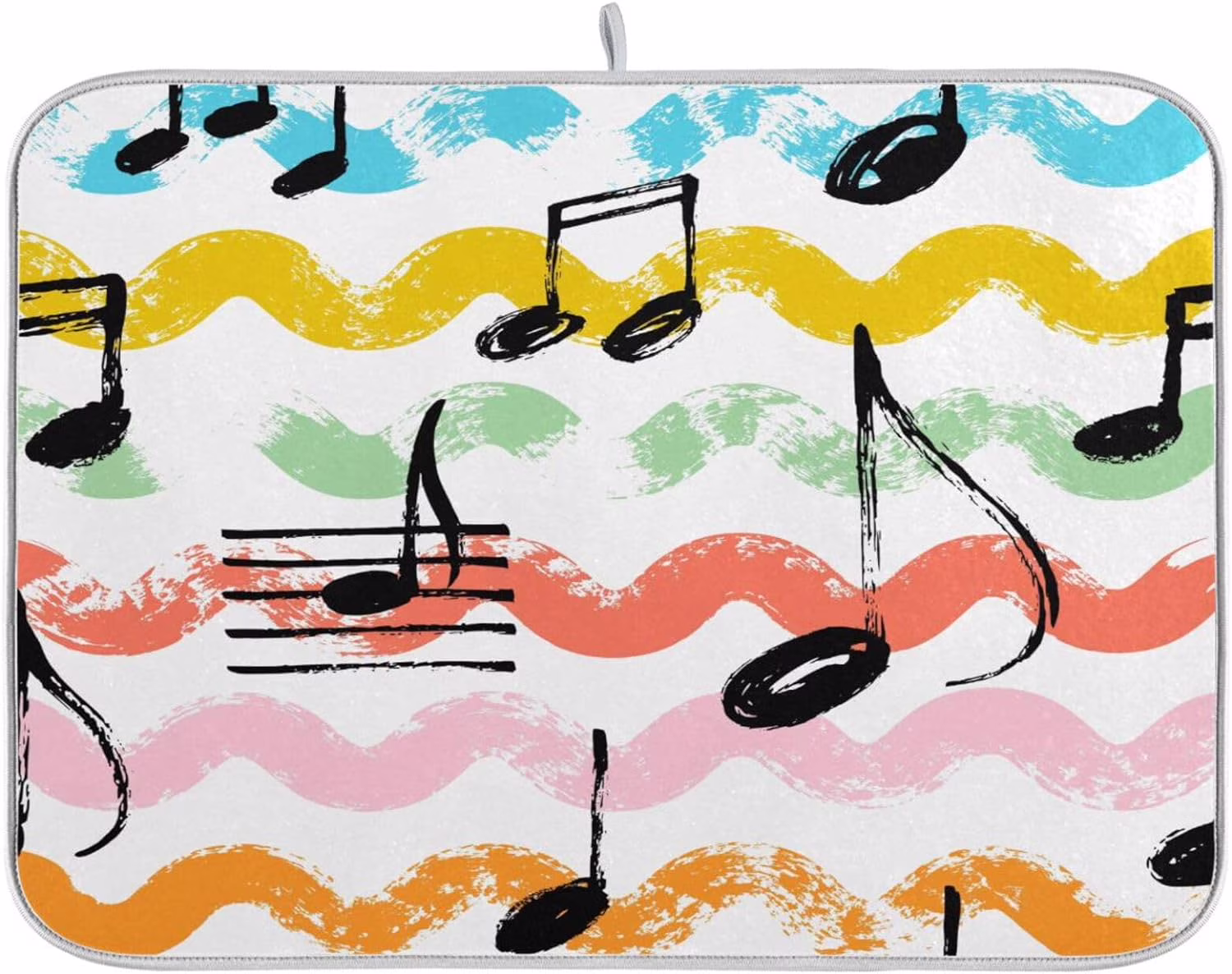 GZHJMY Jumping Note Dish Drying Mat for Kitchen Counter,Super Quick Absorbent Composite Sponge Dish Drying Pad,Heat Resistant Non-Slip Rack Tableware Mat (18x24Inch)for Dishes Coffee Machine Dish Ra