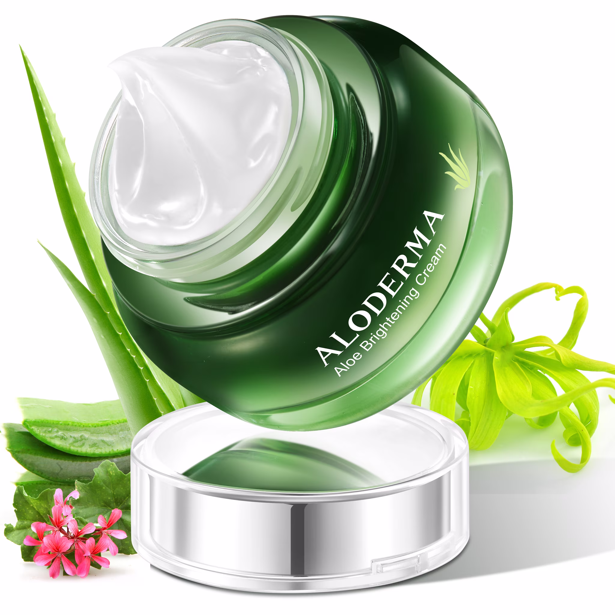 Aloderma Brightening Face Cream with 80% Organic Aloe Vera - Facial Brightening Cream with Squalane, Hyaluronic Acid, Niacinamide - Pure Aloe Vera Face Cream for Women & Men - Even Skin Tone & Hydrate