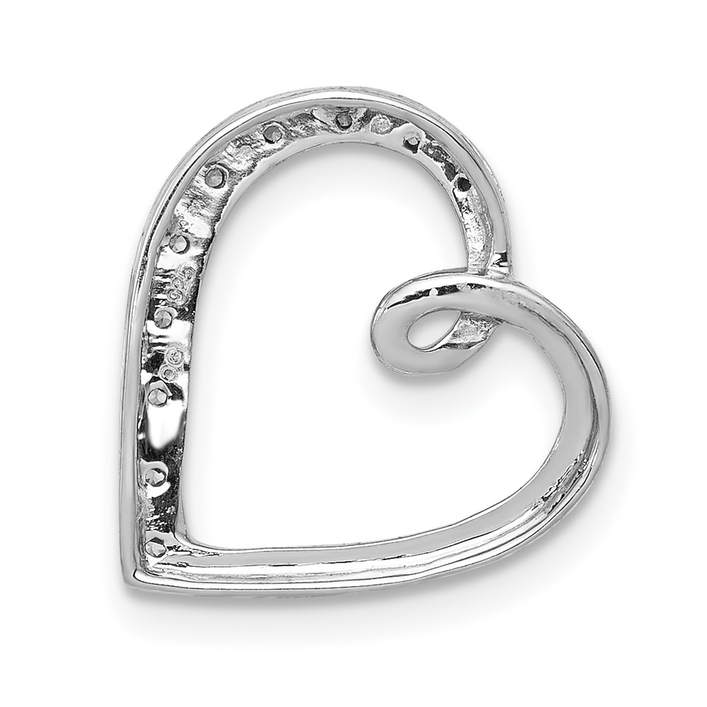 14k White Gold 1/20ct. Diamond Heart Chain Slide QPM4854-005-WA