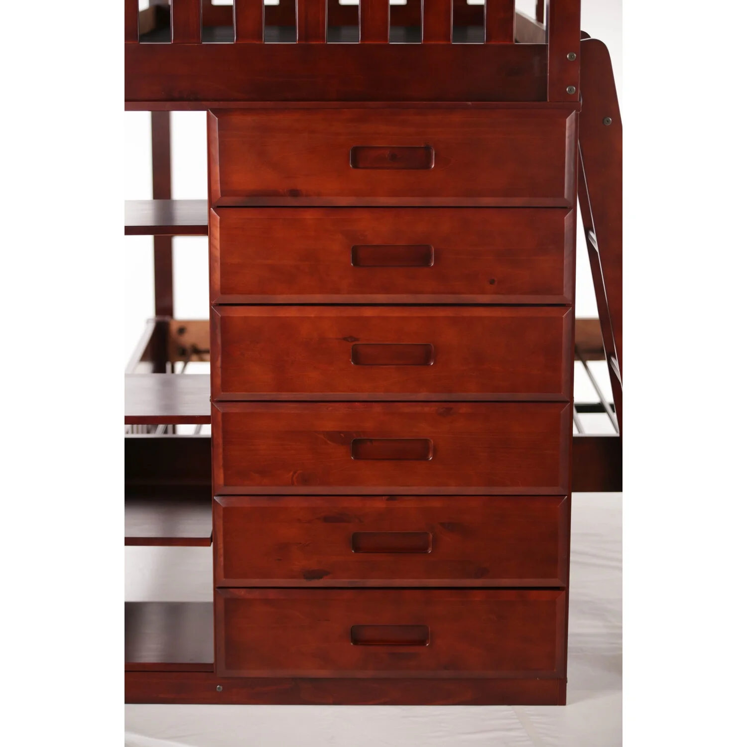 OS Home and Office Furniture 2806-22 Solid Pine Loft Bed in Rich Merlot