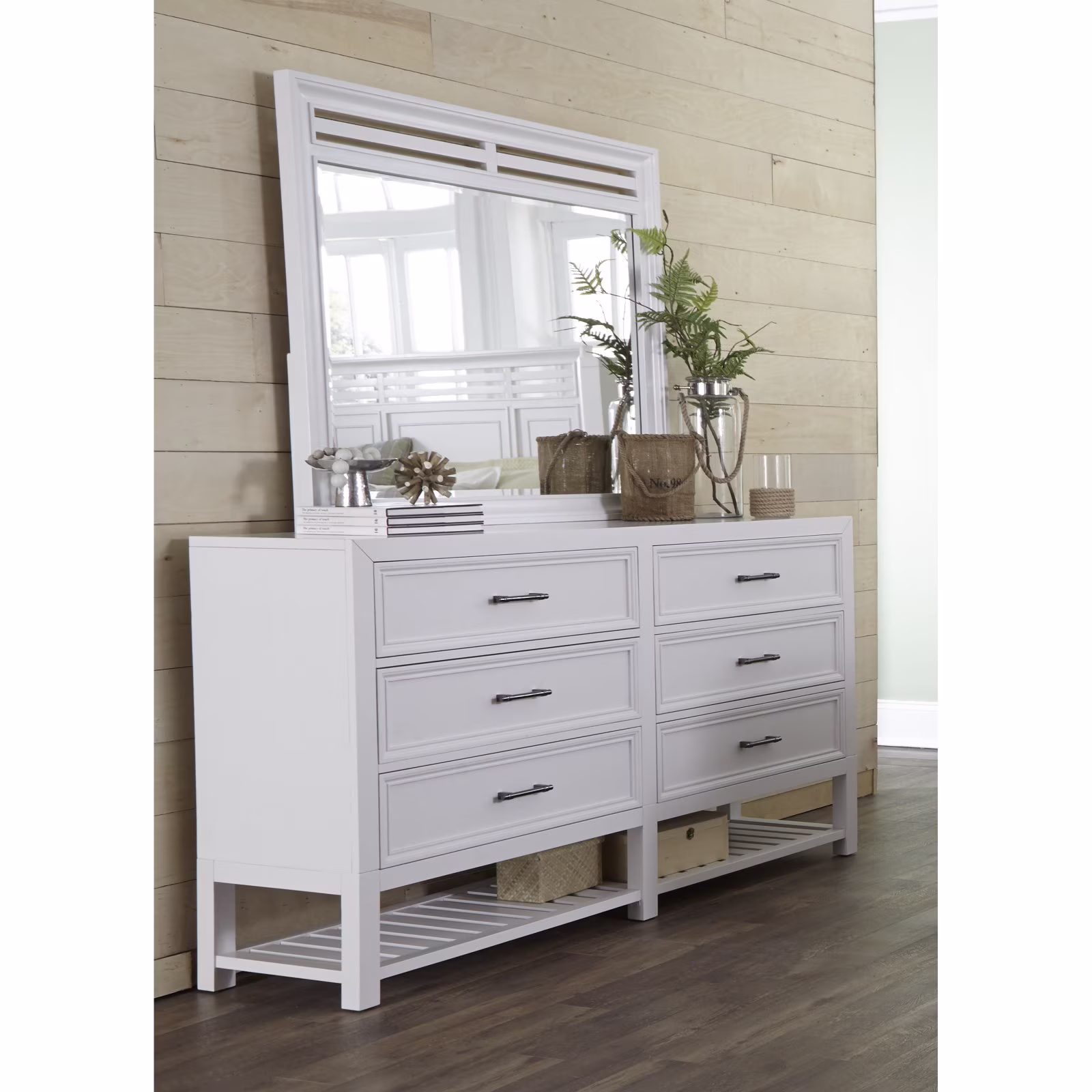 Progressive Furniture Serenade Wood 6 Drawer Dresser in White