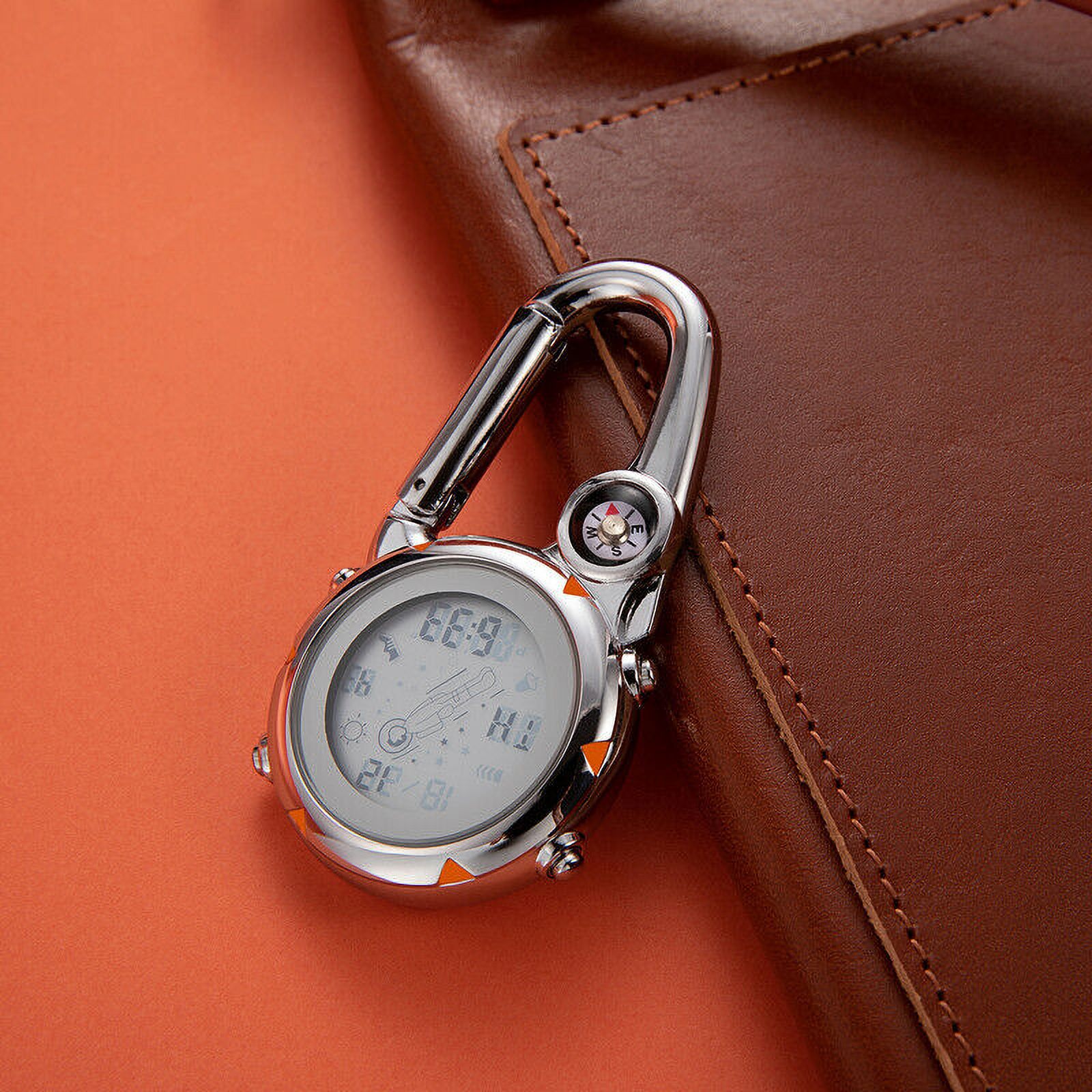 Multifunction Clip-On Carabiner Backpack Digital Watch W/ Light Compass Calendar