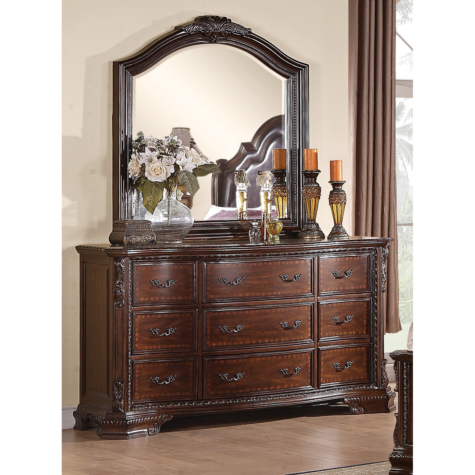 Maddison 9-Drawer Dresser Cappuccino