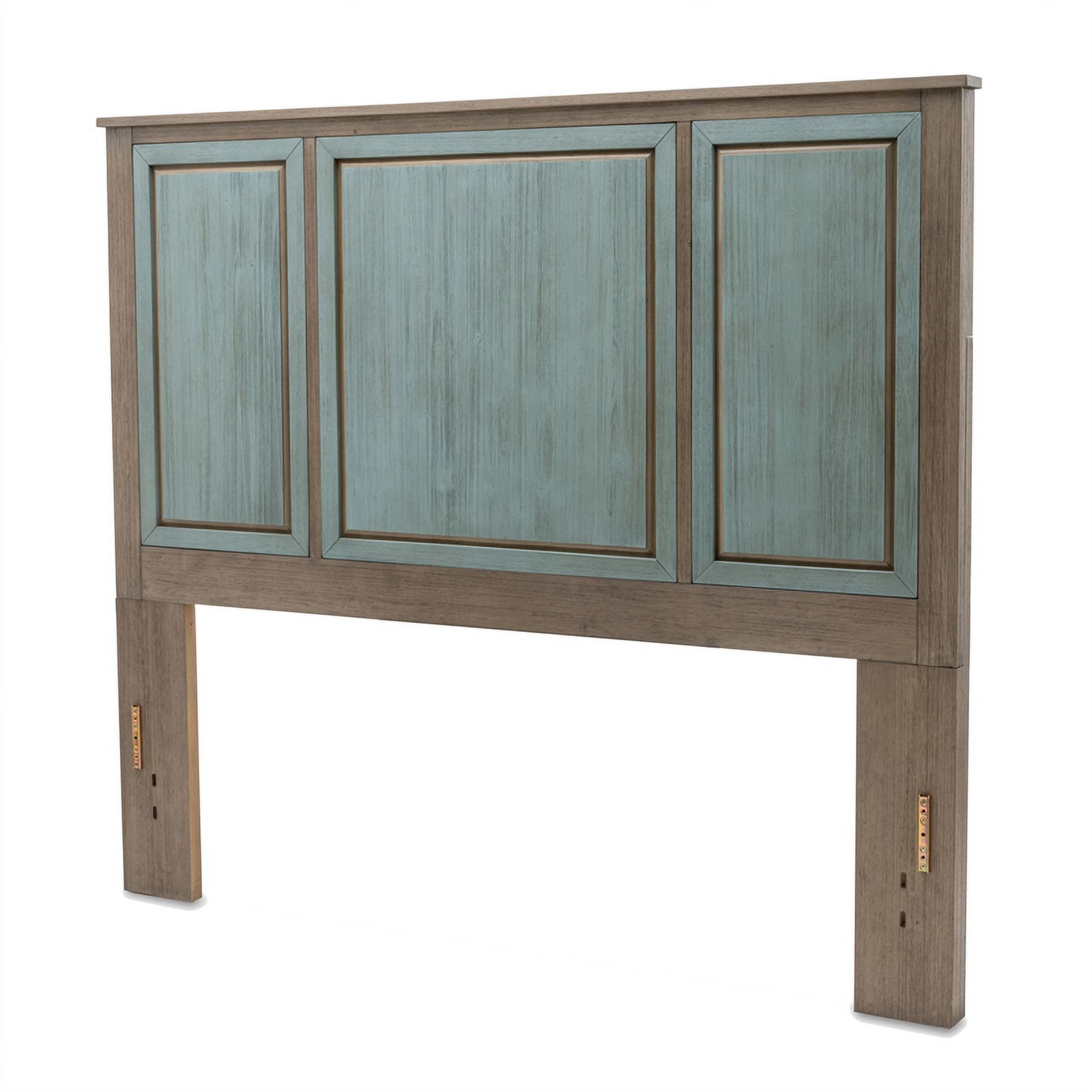 Sanibel Blue Grey Solid Wood Coastal Modern Queen Headboard