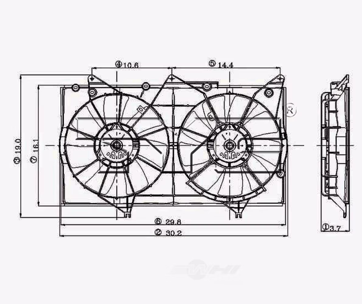 Dual Radiator and Condenser Fan Assembly Fits 2003 Toyota Camry