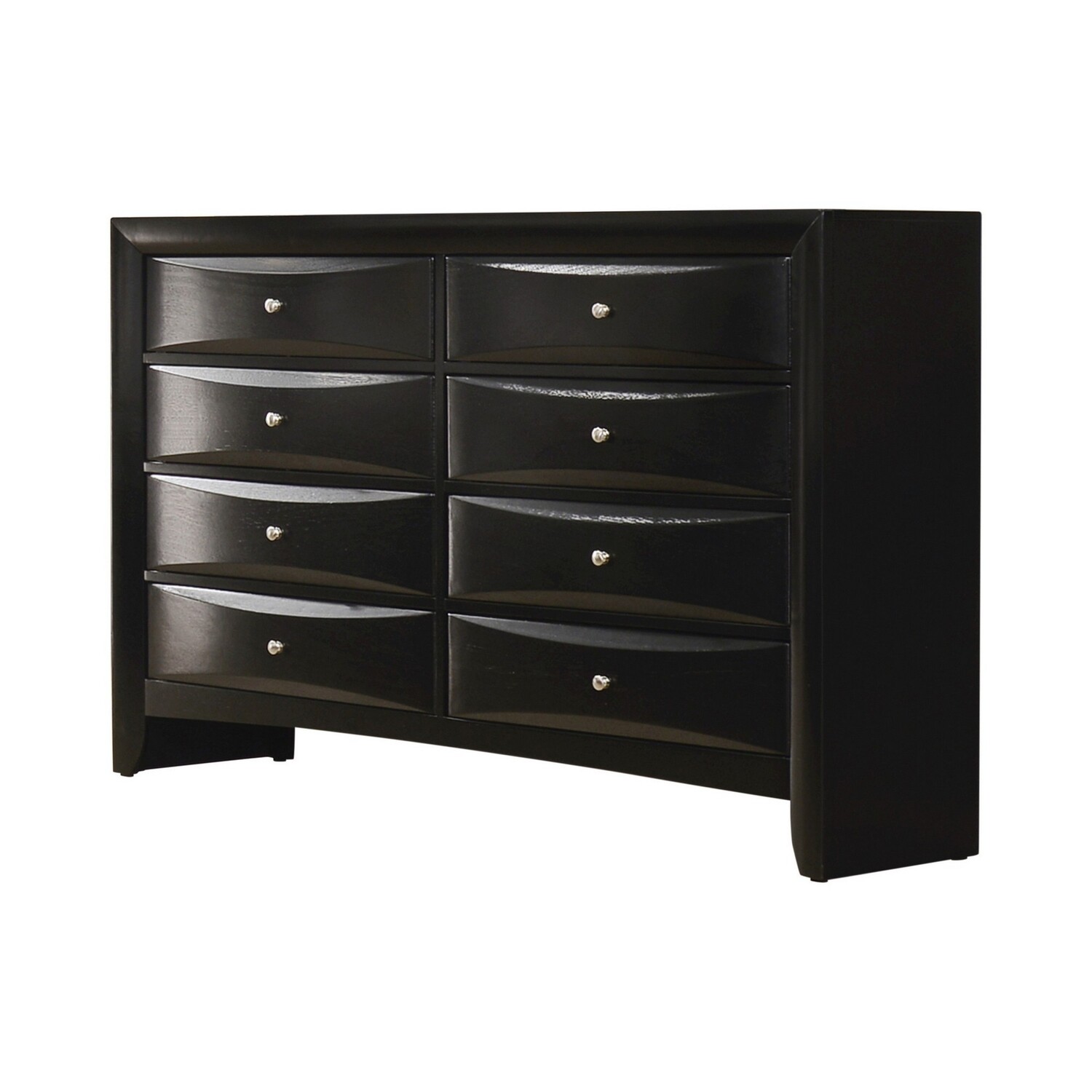 Benjara Ica 59 Inch Wide Dresser, 8 Chambered Drawers, Felt Lined, Modern Black