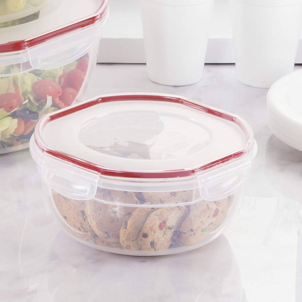 Sterilite Ultra Seal Food Storage Bowl 2.5 Qt Plastic Clear, 4 Pack
