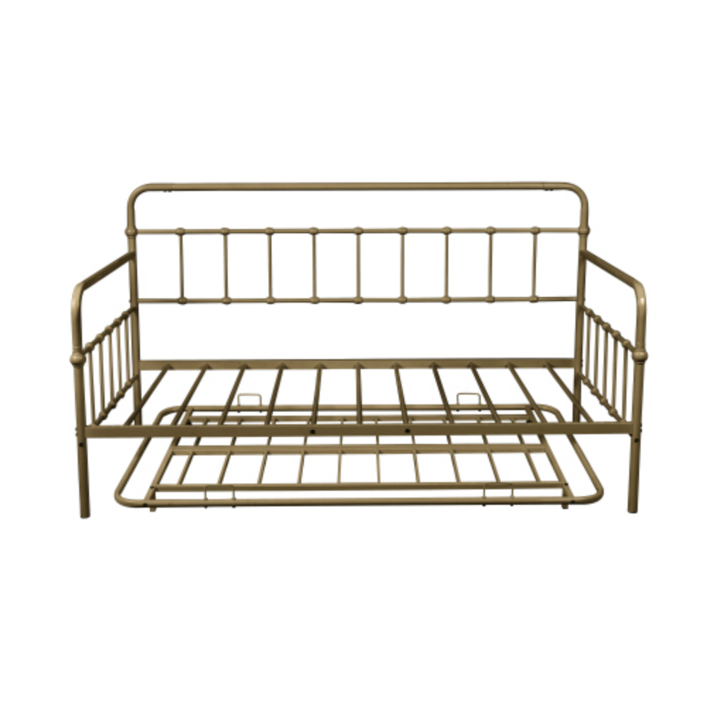 Metal Frame Daybed with trundle Bronze + Metal