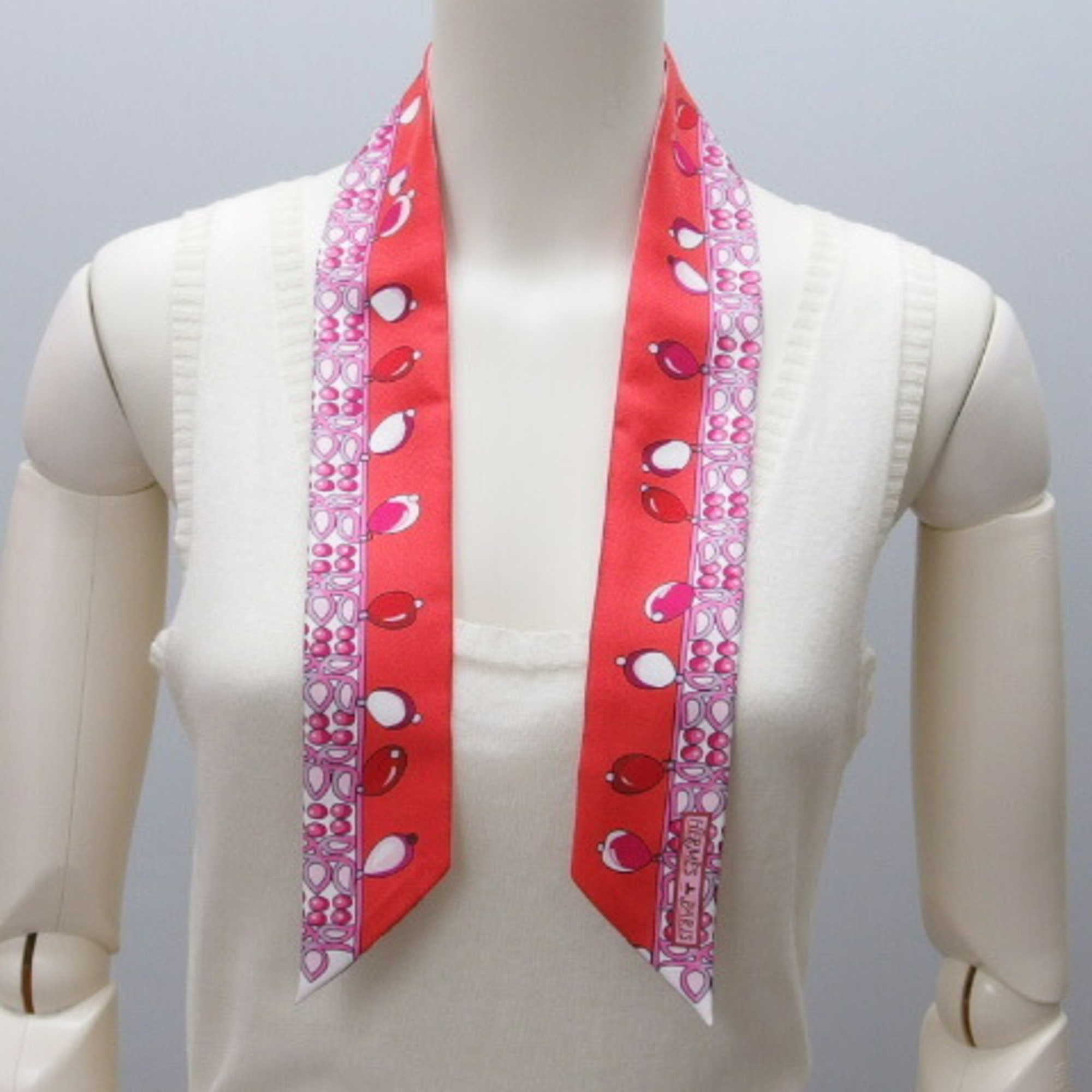 Pre-Owned Hermes 2018 Maharaja Accessories Twilly Scarf Muffler Rose (Good)