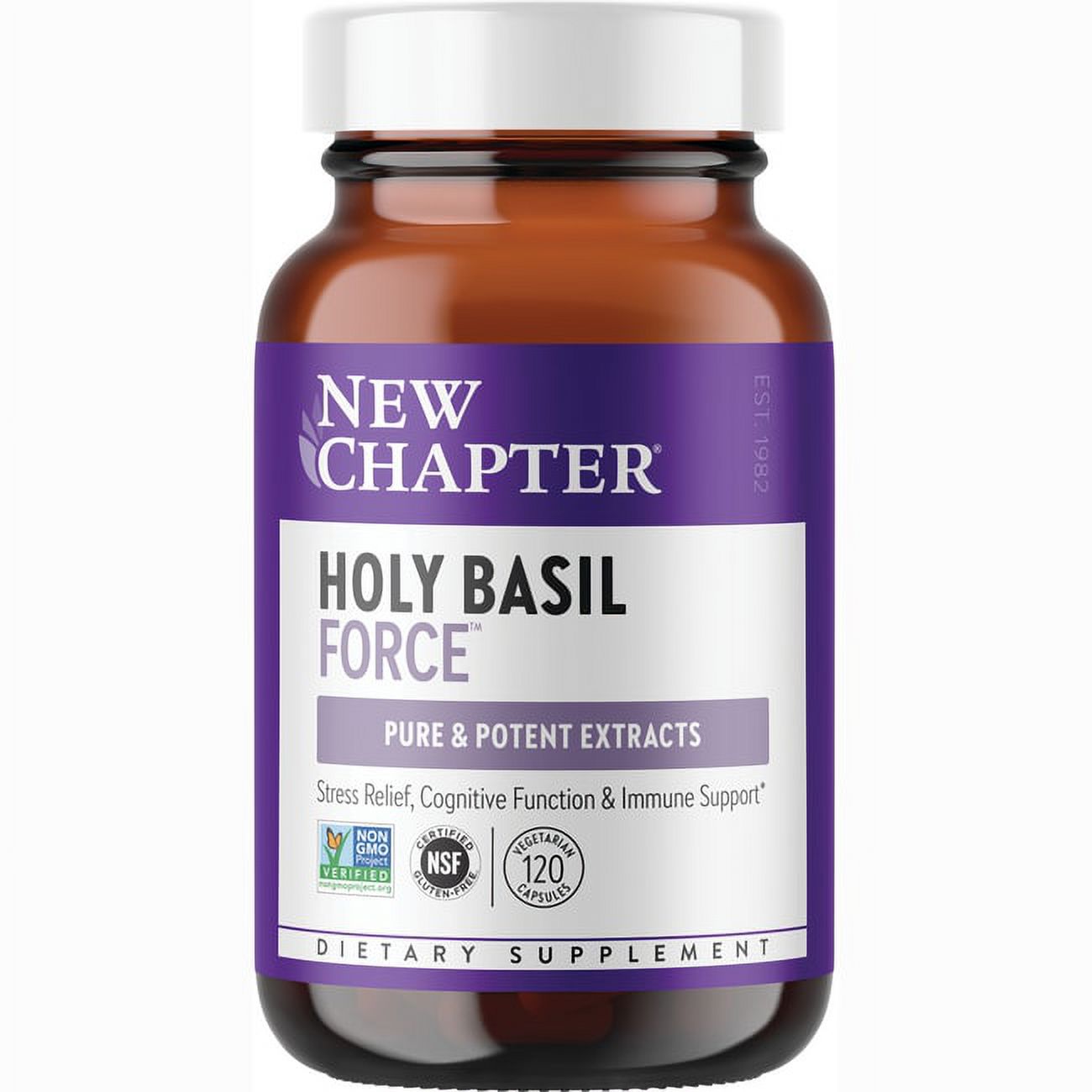 New Chapter - Holy Basil Force - 120 Vegetarian Capsules