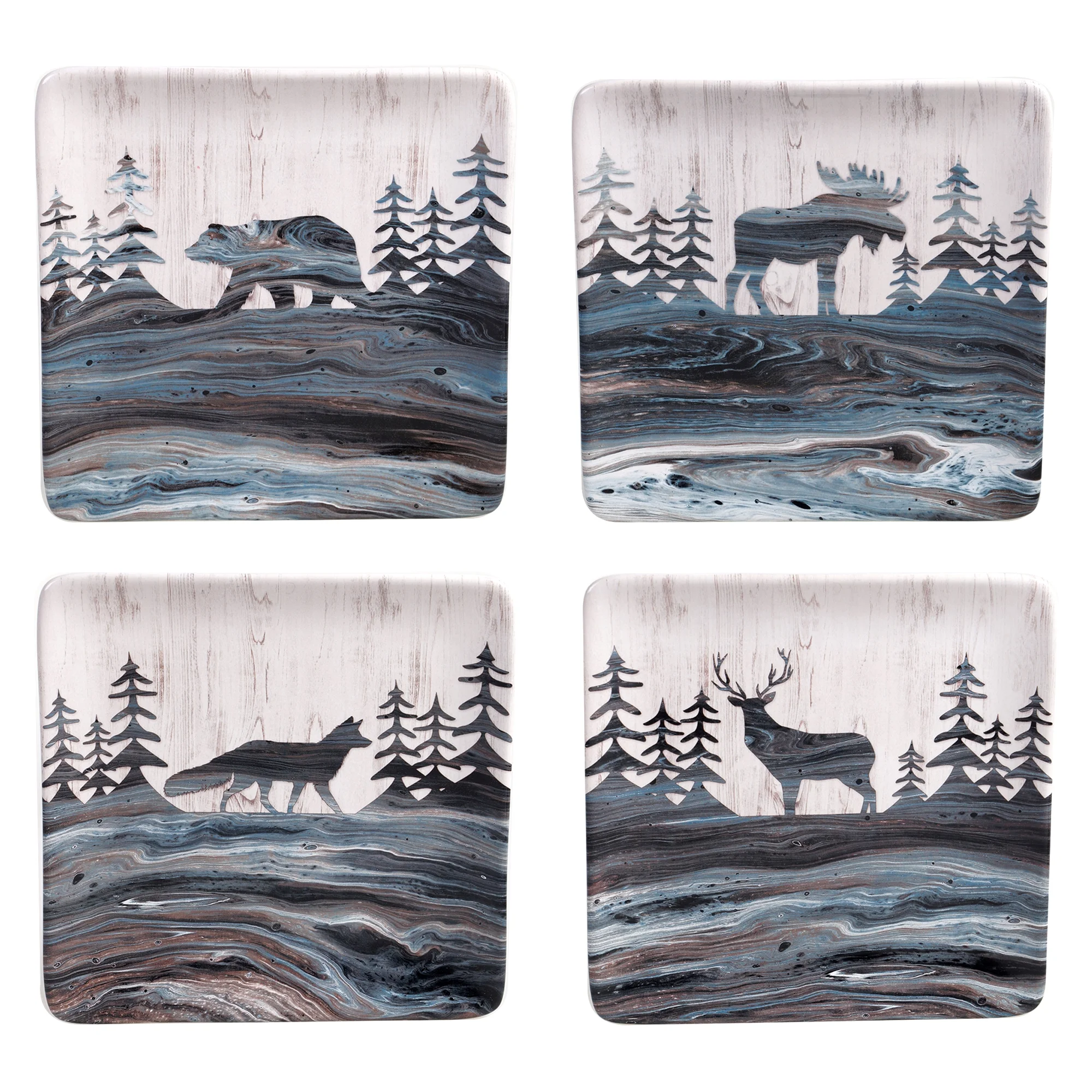 Fluidity Lodge Set/4 Dessert 8.5