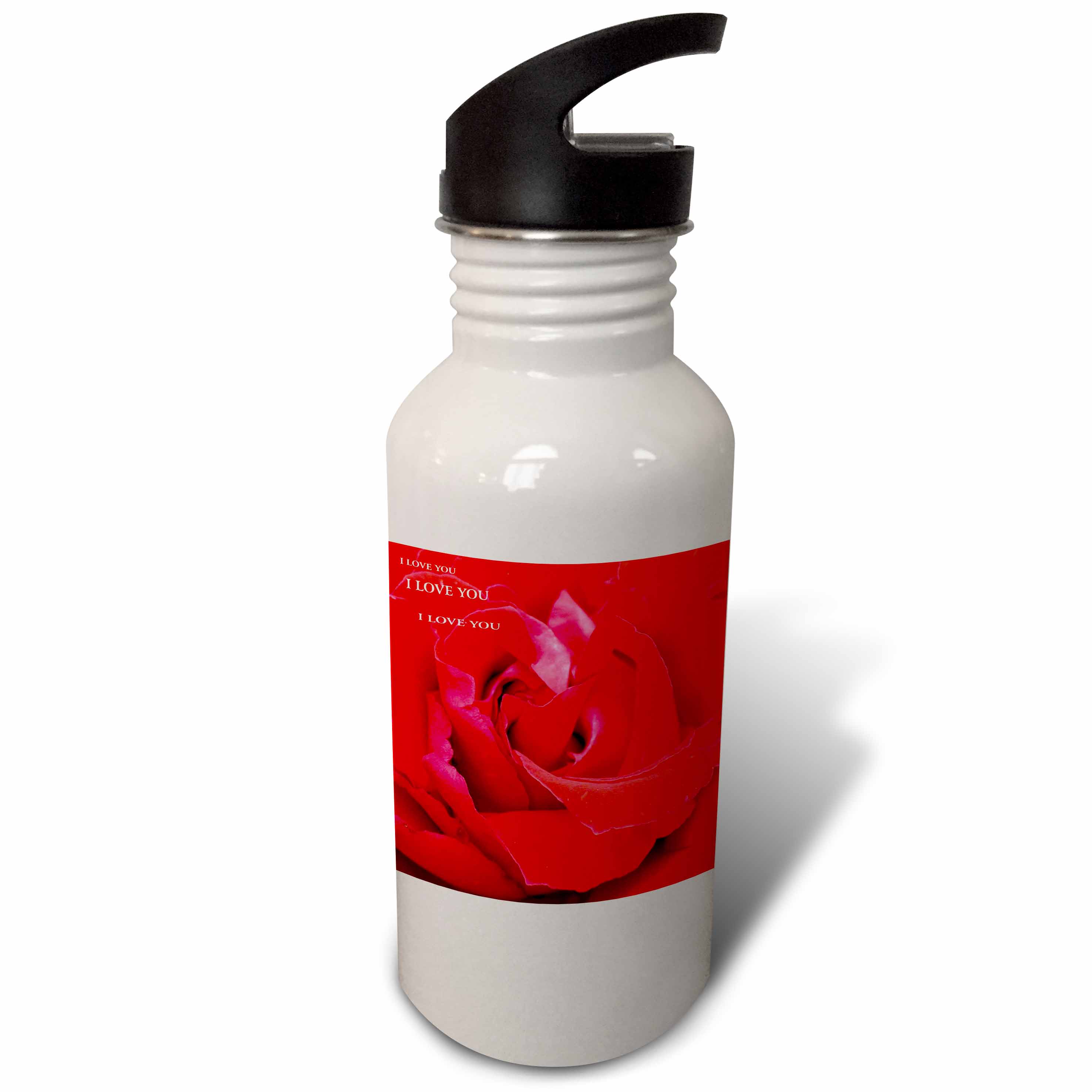 I Love You Rose 21 oz Sports Water Bottle wb-7291-1