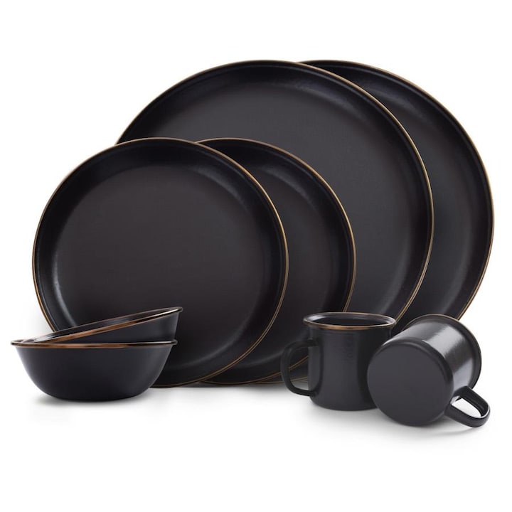 Barebones Enamelware Dining Collection - Charcoal
