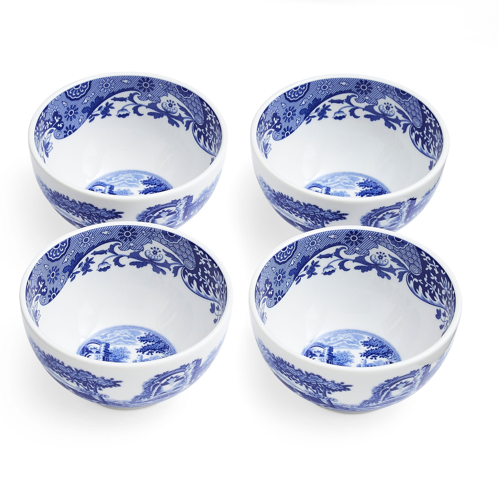 Spode Blue Italian Dip Bowls Set of 4, Blue/White