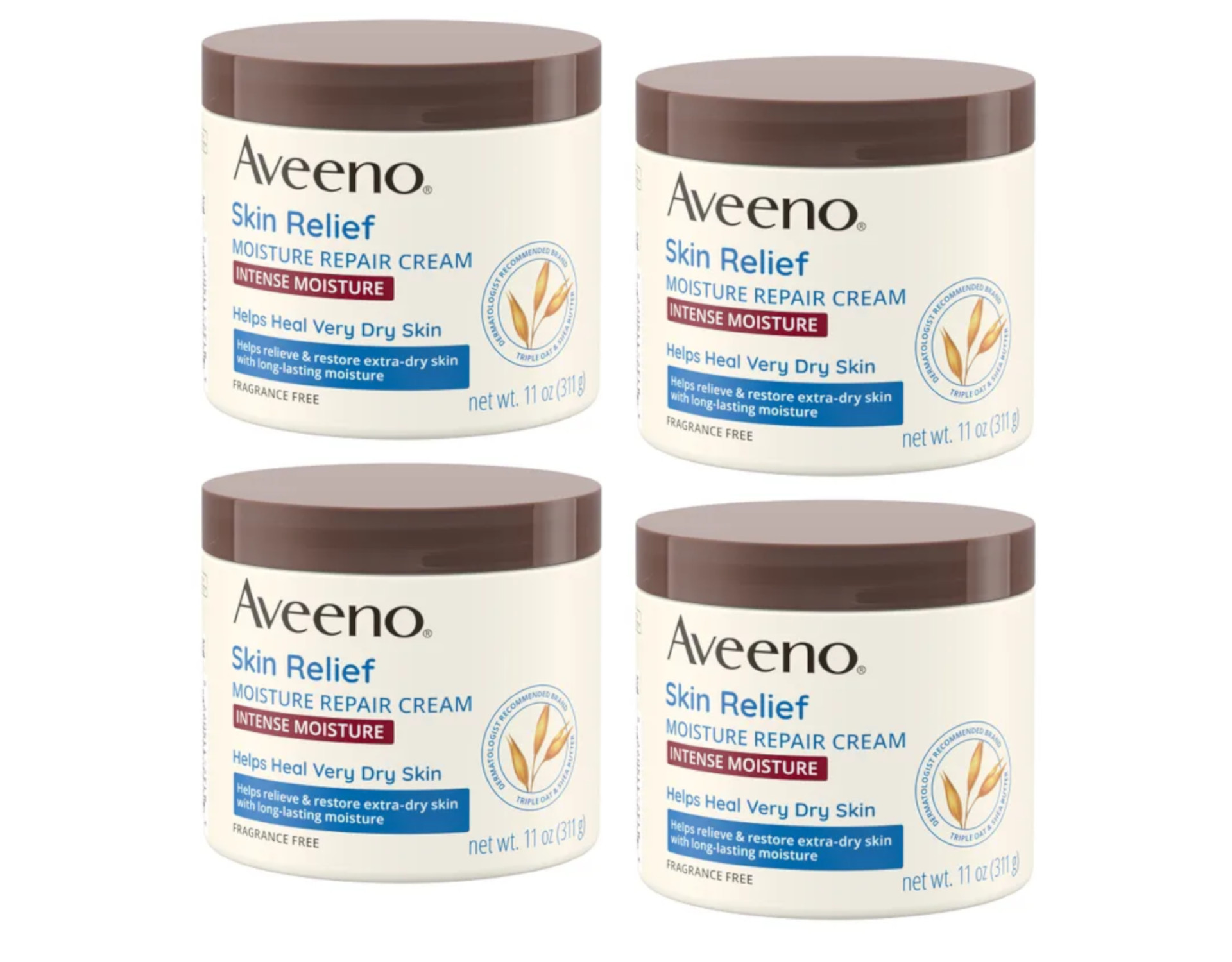 Aveeno Skin Relief Intense Moisture Repair Body Cream - 11 oz - 4 Pack