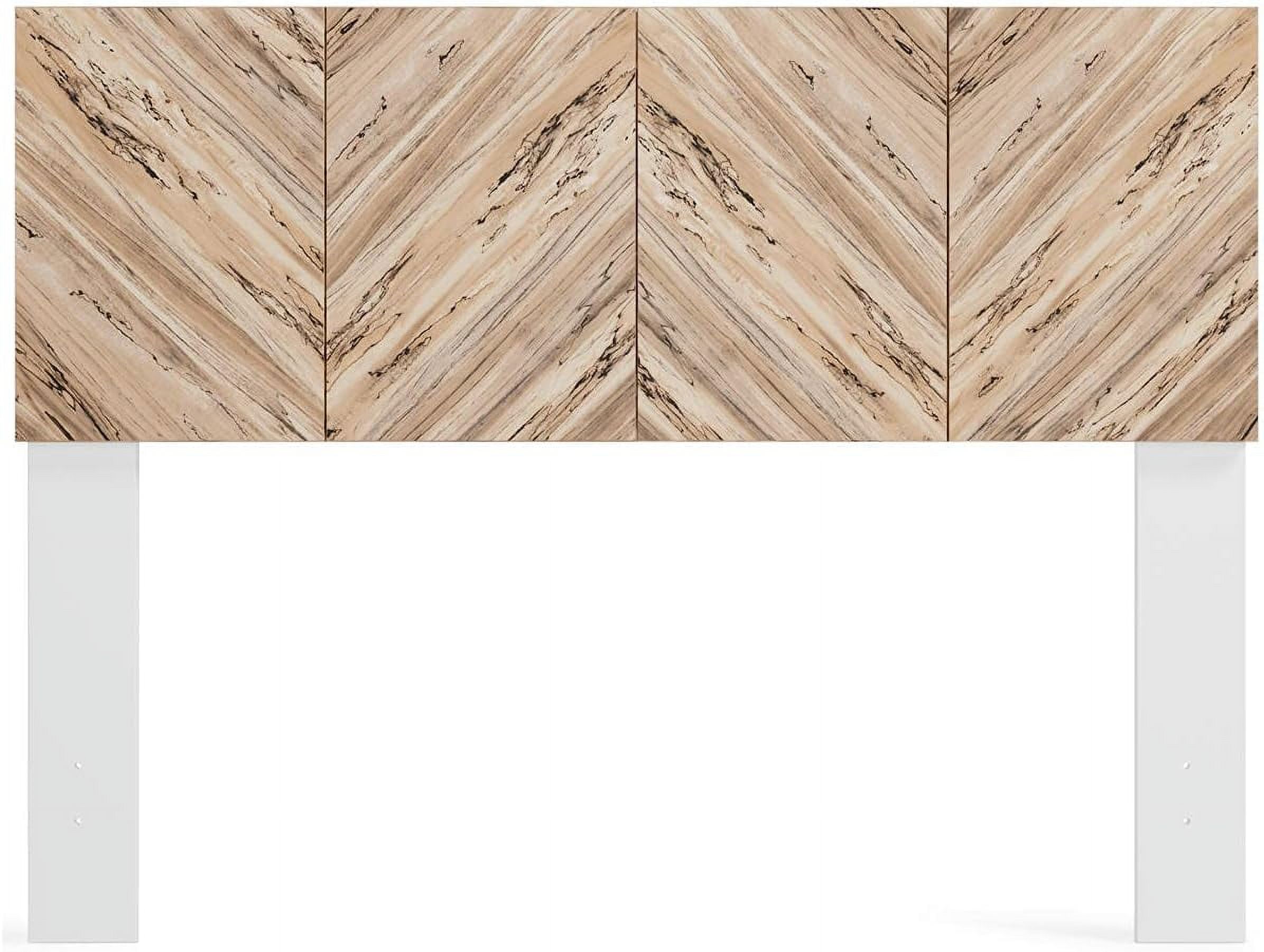 Piperton Contemporary Platform Headboard , Full, Two-Tone White