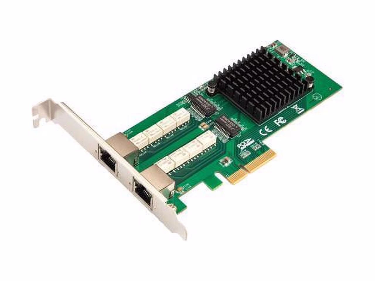 PCI-Express 2.1 (5 GT/s), Dual Port (2x RJ45) Copper Gigabit Ethernet Bypass Server Adapter. Software Programmable Bypass, Normal Mode. 8 Transmit and 8 Receive Queues per Port. Intel I350-AM2 Chipset