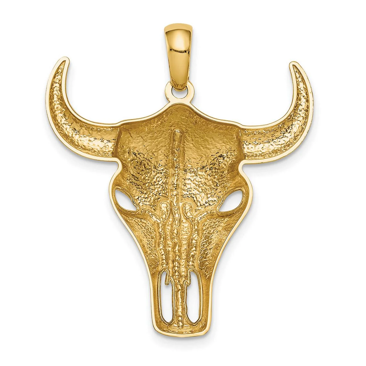 Finest Gold 14K Yellow Gold Steer Skull Pendant