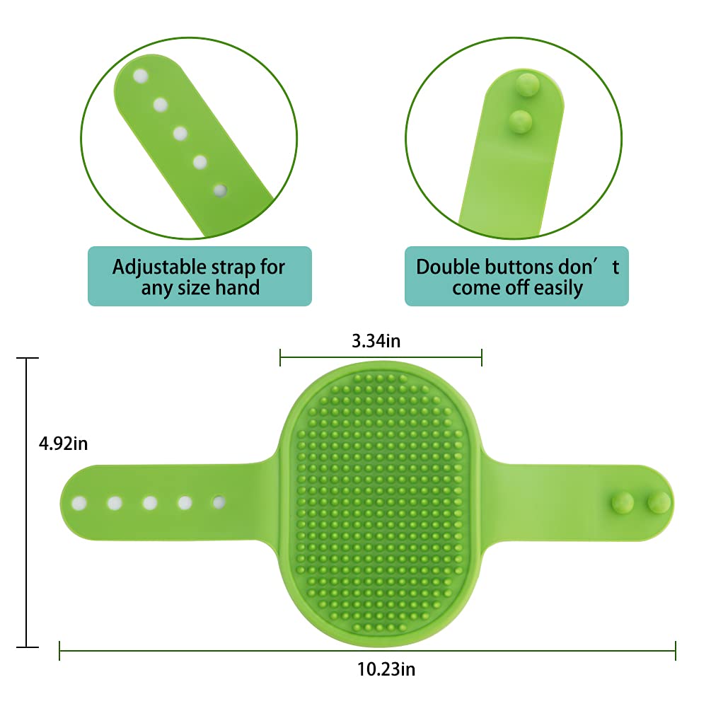 2 Pcs Dog Grooming Brush, Pet Shampoo Bath Brush Soothing Massage Rubber Comb,Adjustable Ring Handle, Suitable for Long Short Haired Pet.