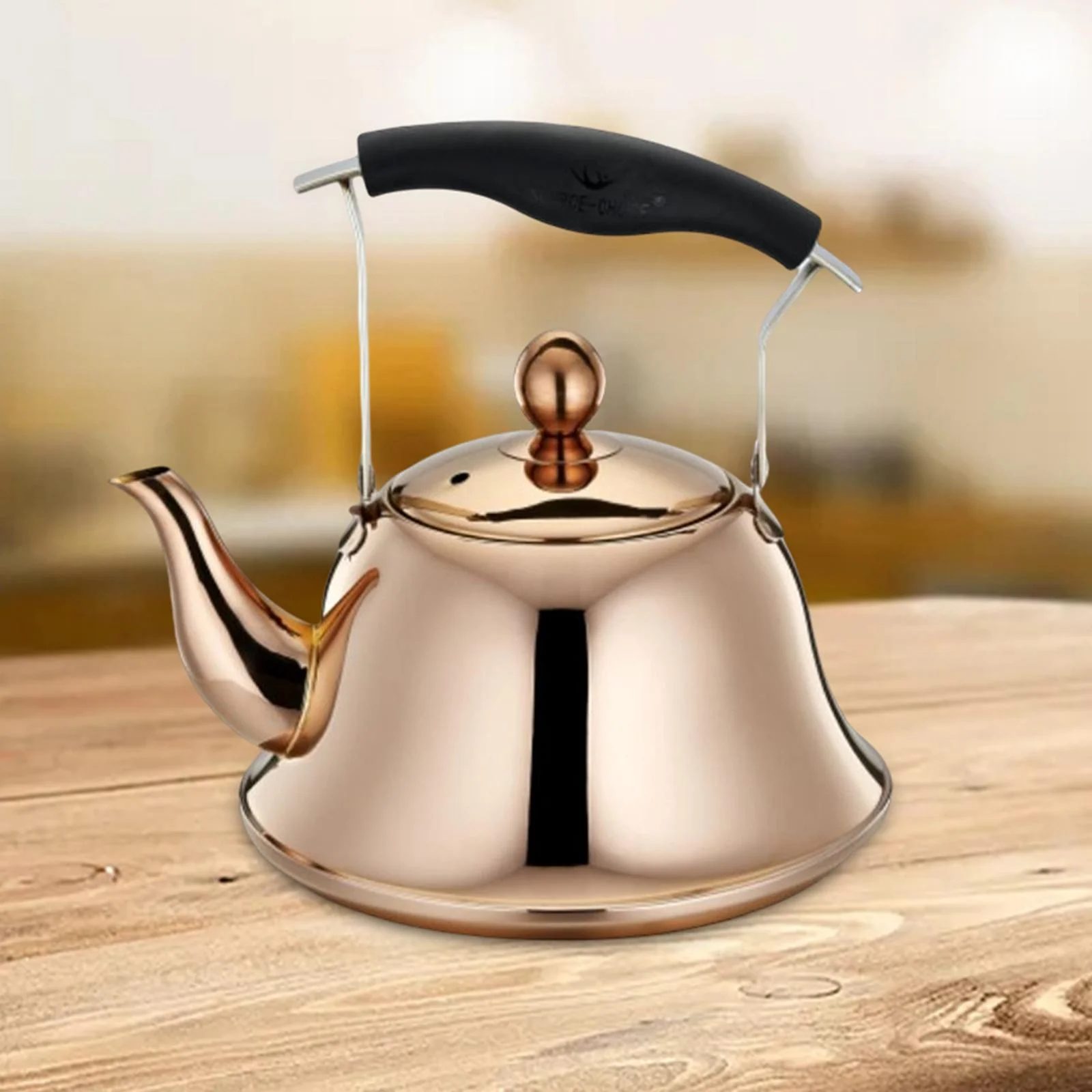 Household Whistling Kettle, Teapot Kettle Picnic Tea Pot 1L Large Capacity Kettle Sounding Kettle Induction Cookers , Rose en