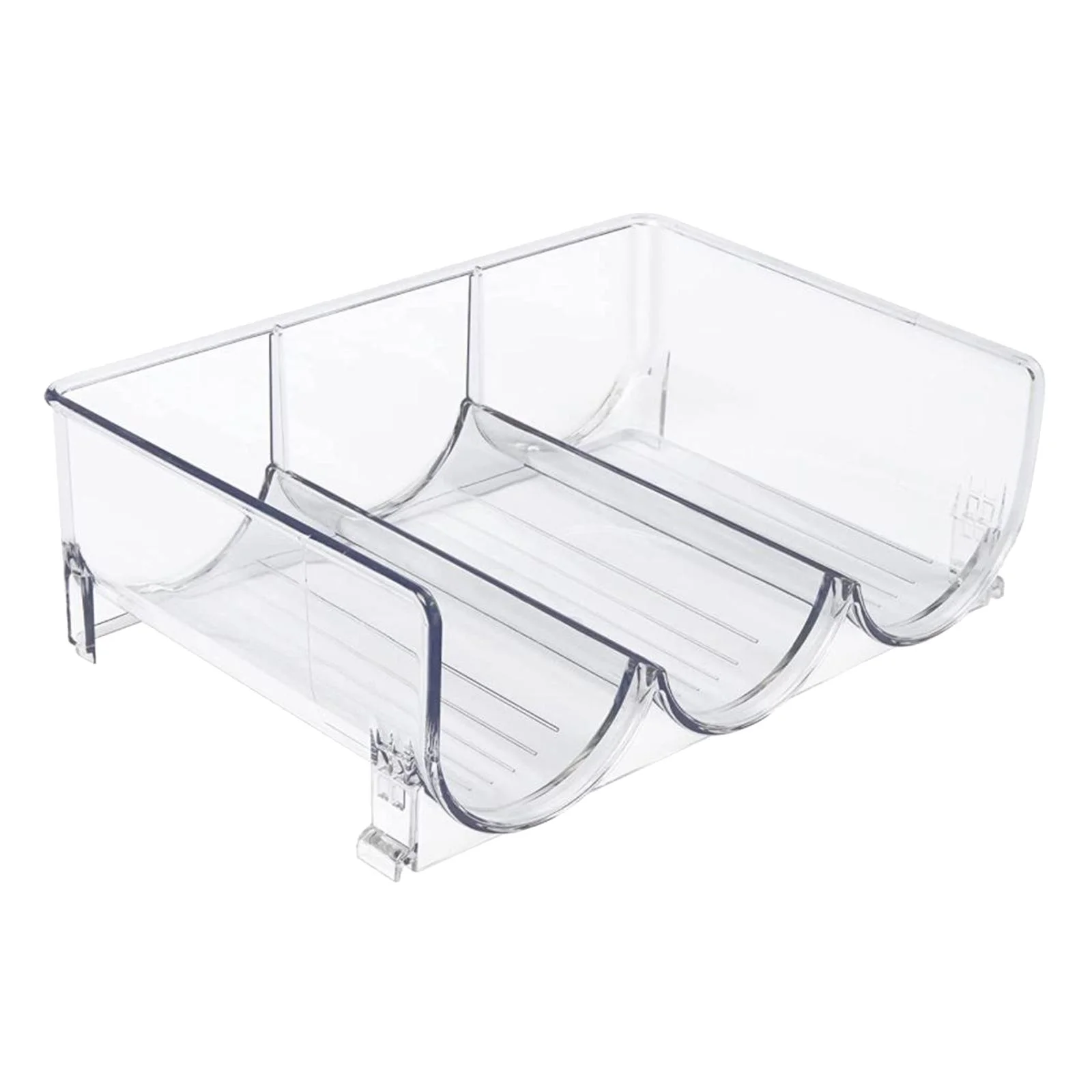 Clear Rack Water Bottle Holder Pet Stackable Modern for Fridge Cabinets , 3 grid