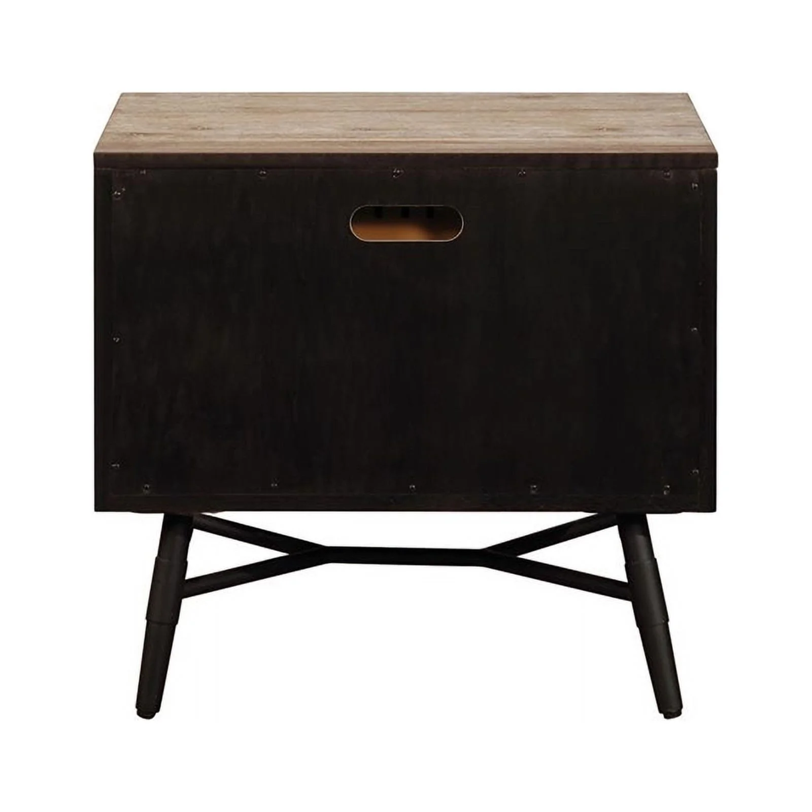 Maklaine 4-piece Farmhouse Wood Eastern King Bedroom Set in Brown