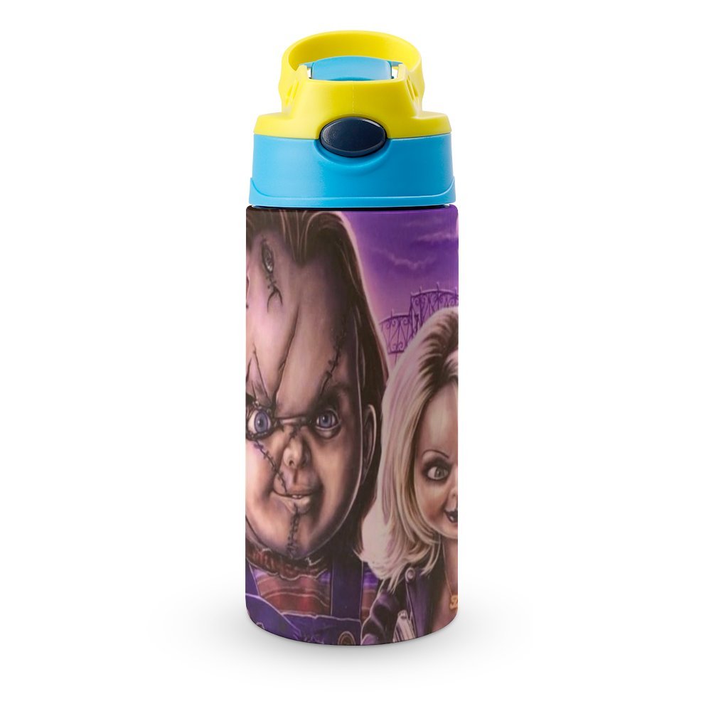 Bride Of Chucky Film Kid's Insulated Water Bottle With Straw Vacuum Stainless Steel Cup Leak-Proof Children Toddler Thermoses