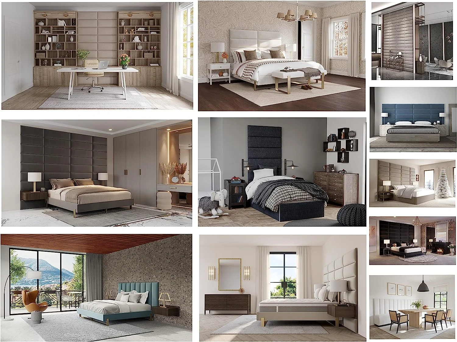 Upholstered Headboards - Accent Wall Panels - Micro Suede Red Melon - /King - Set Of 4 Panels (Each Individual Panel 39