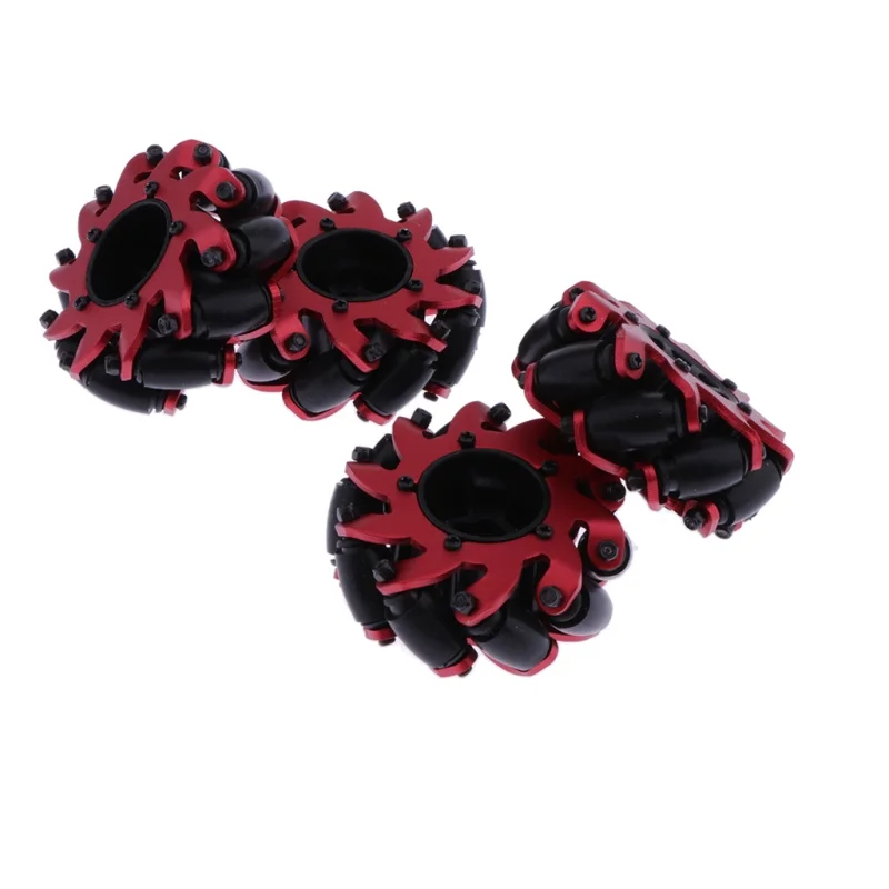 4pcs Smart Car Robot Tire Wheel - 100mm Mecanum Wheels - Red