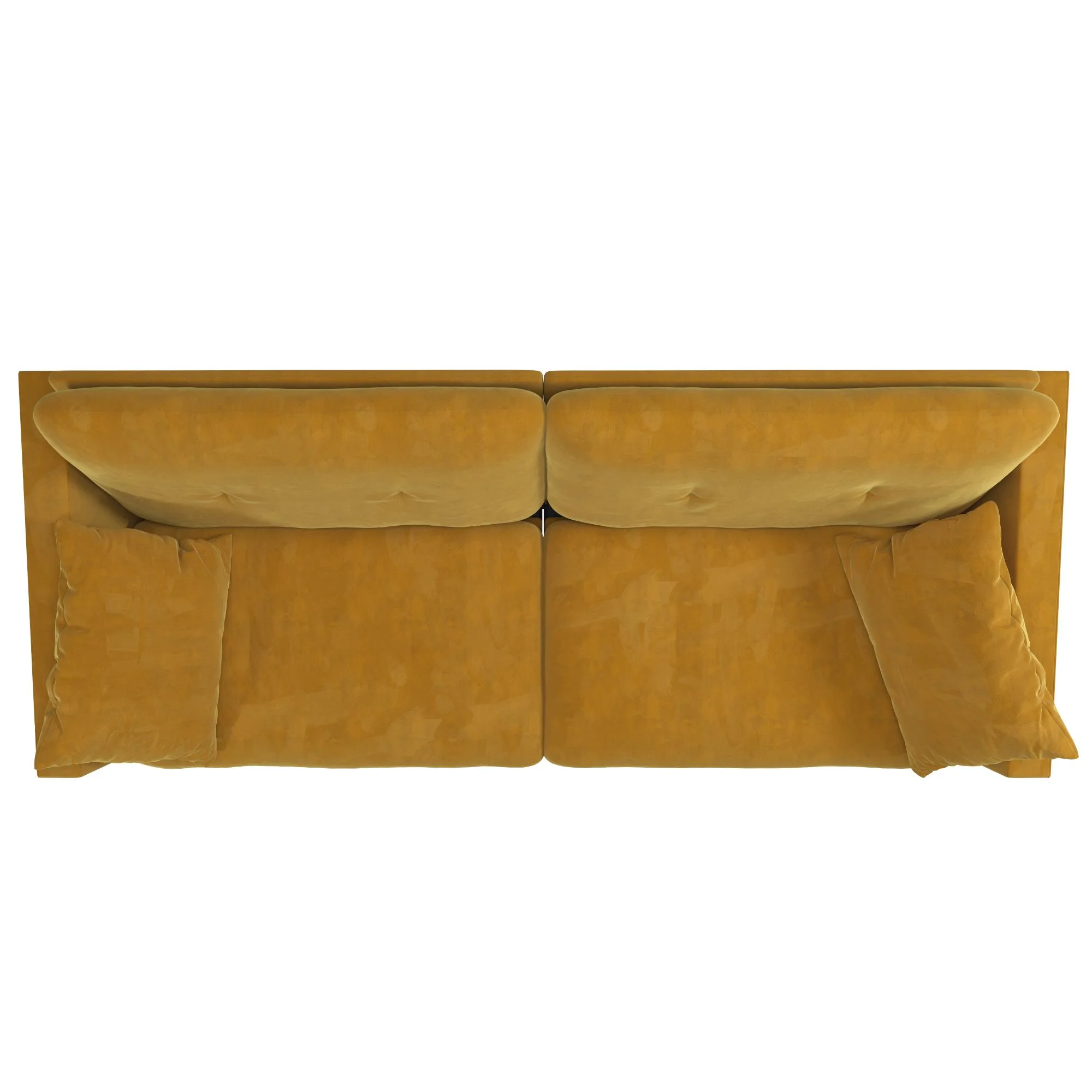 Mr. Kate Neely Futon with Bolster Pillows, Mustard Velvet